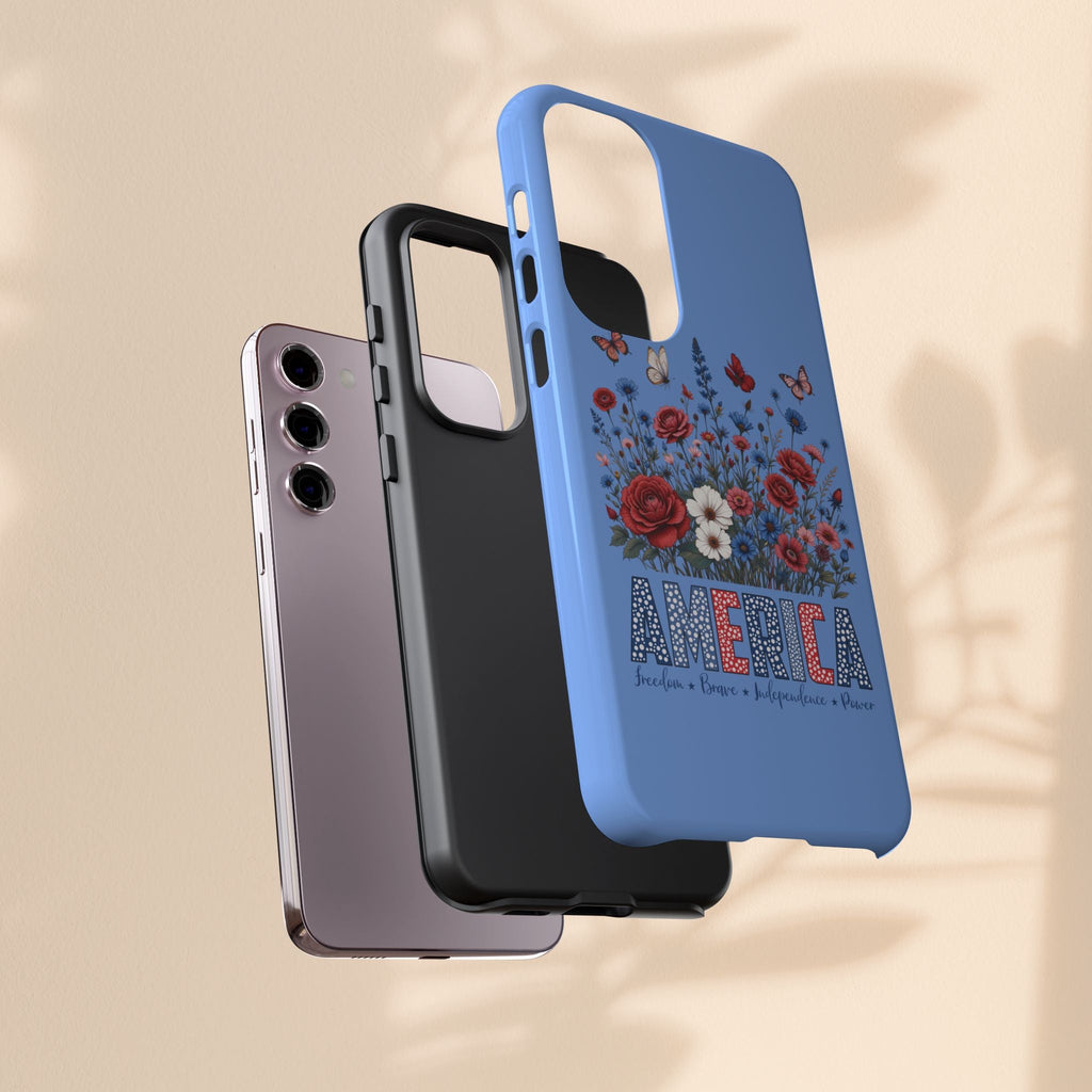 Floral America Phone Case - Tough Cases for Style & Protection