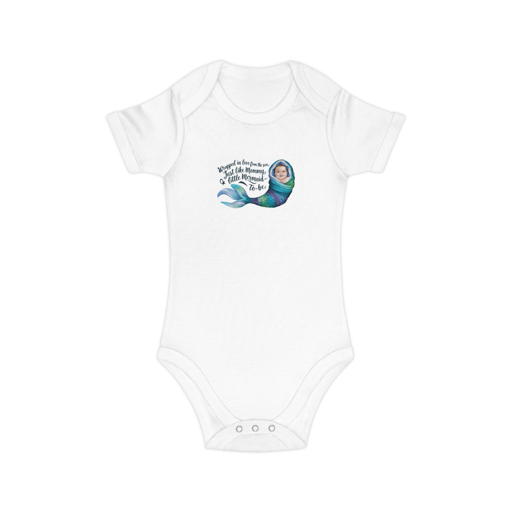 Combed Cotton Baby Bodysuit - Little Mermaid To Be