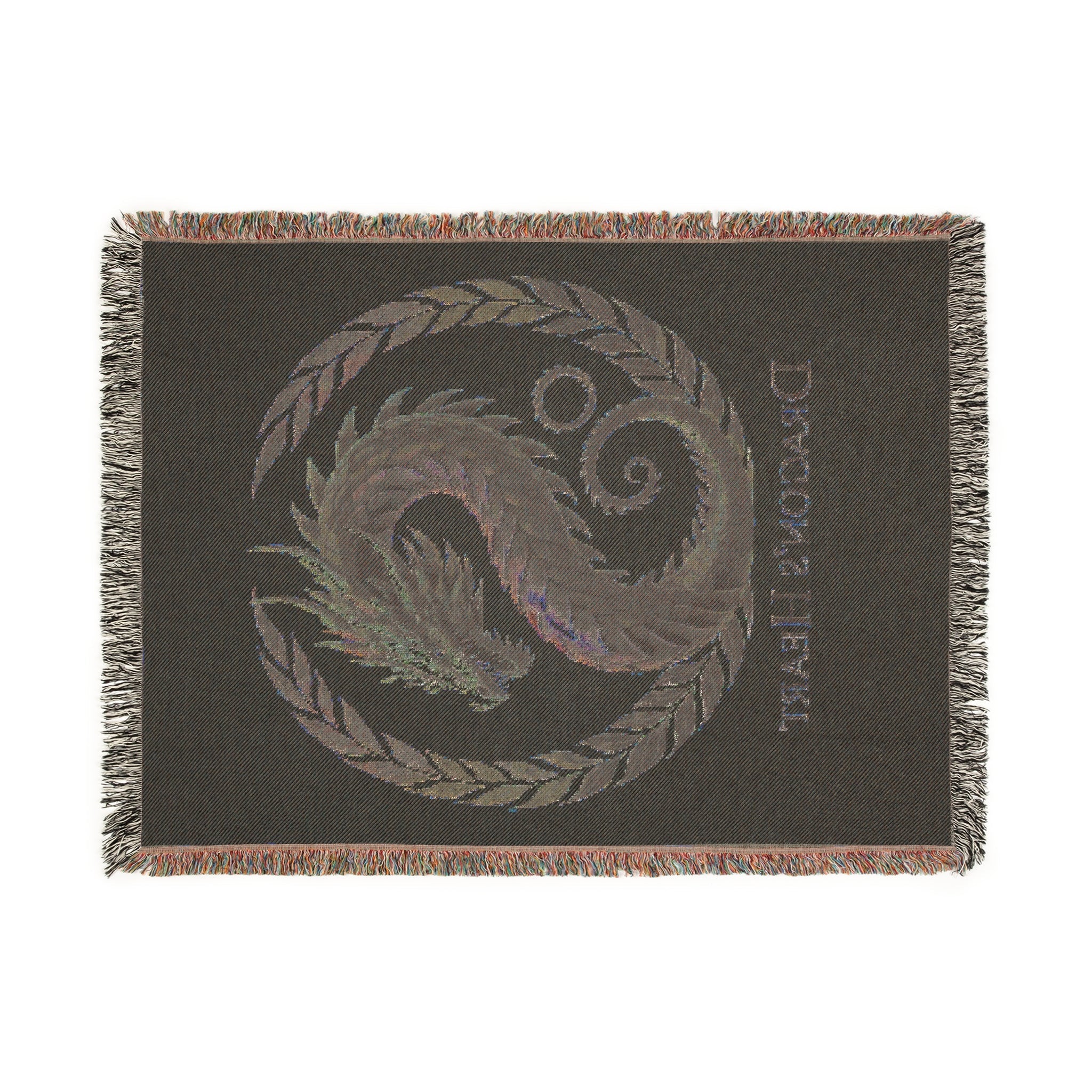 Dragon Heart Woven Blanket – Cozy Throw, Unique Wall Tapestry & Gift for Fantasy Lovers