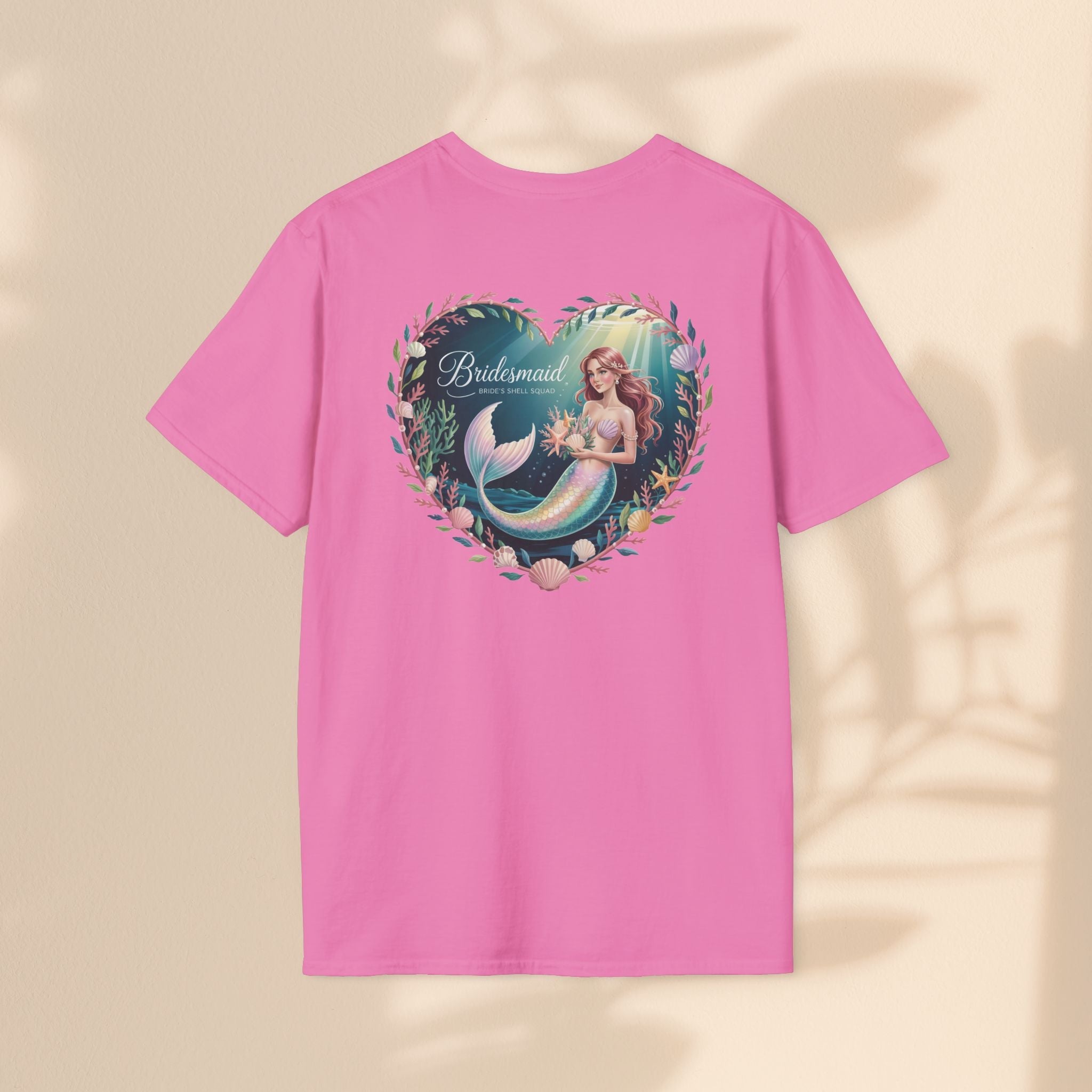 Bridesmaid Mermaid T-Shirt, Softstyle Unisex Tee, Wedding Party Gift, Beach Theme Shirt, Mermaid Lover Apparel, Bridesmaid Gift Idea