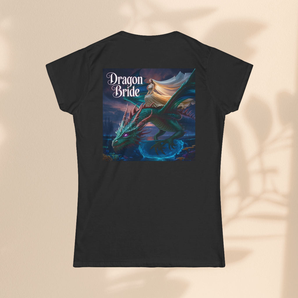 Dragon Bride Women's Softstyle Tee - Fantasy Art Shirt, Gift for Fantasy Lovers, Dragon Lover Apparel, Unique Tee for Her, Magical Clothing