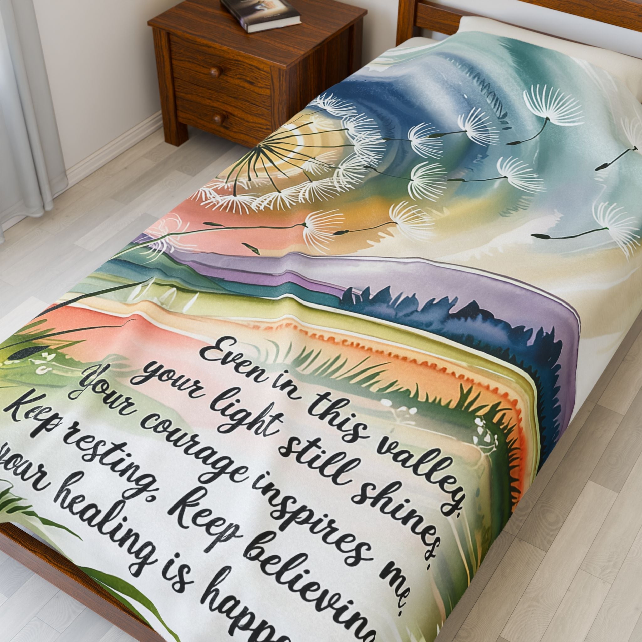 Courage in the Valley - Velveteen Plush Blanket – Your Healing is Happening