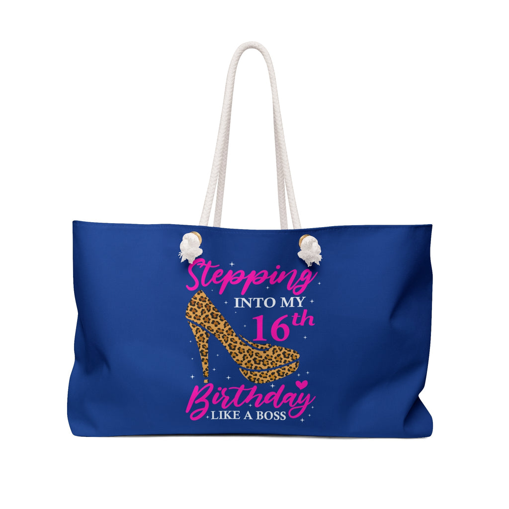 Birthday Weekender Bag, Chic Travel Tote, 16th Birthday Gift, Leopard Print Bag, Stylish Party Accessory, Celebration Tote