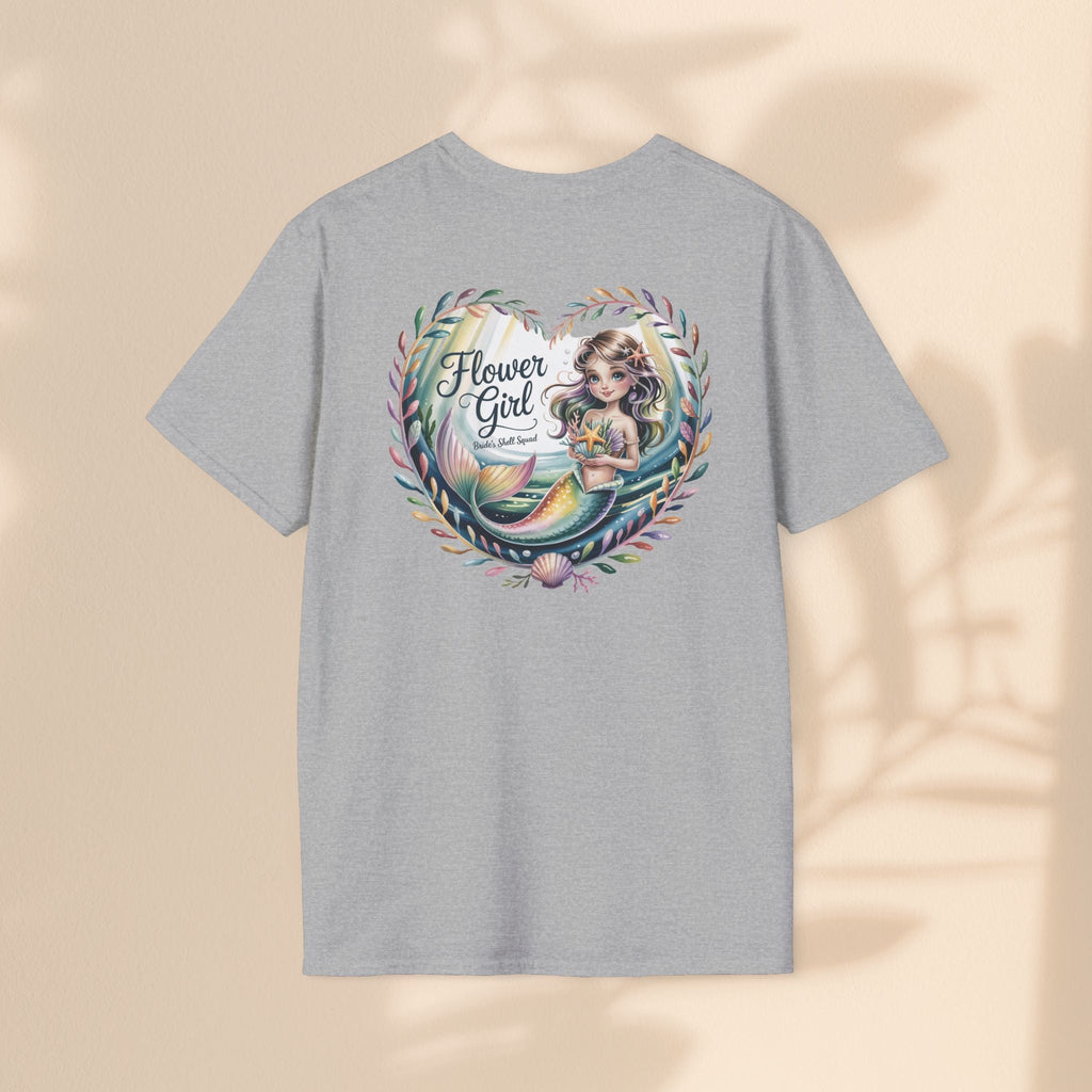 Flower Girl T-Shirt, Cute Flower Girl Apparel, Wedding Gift, Kids Birthday, Girly T-Shirt, Mermaid Design, Special Occasion