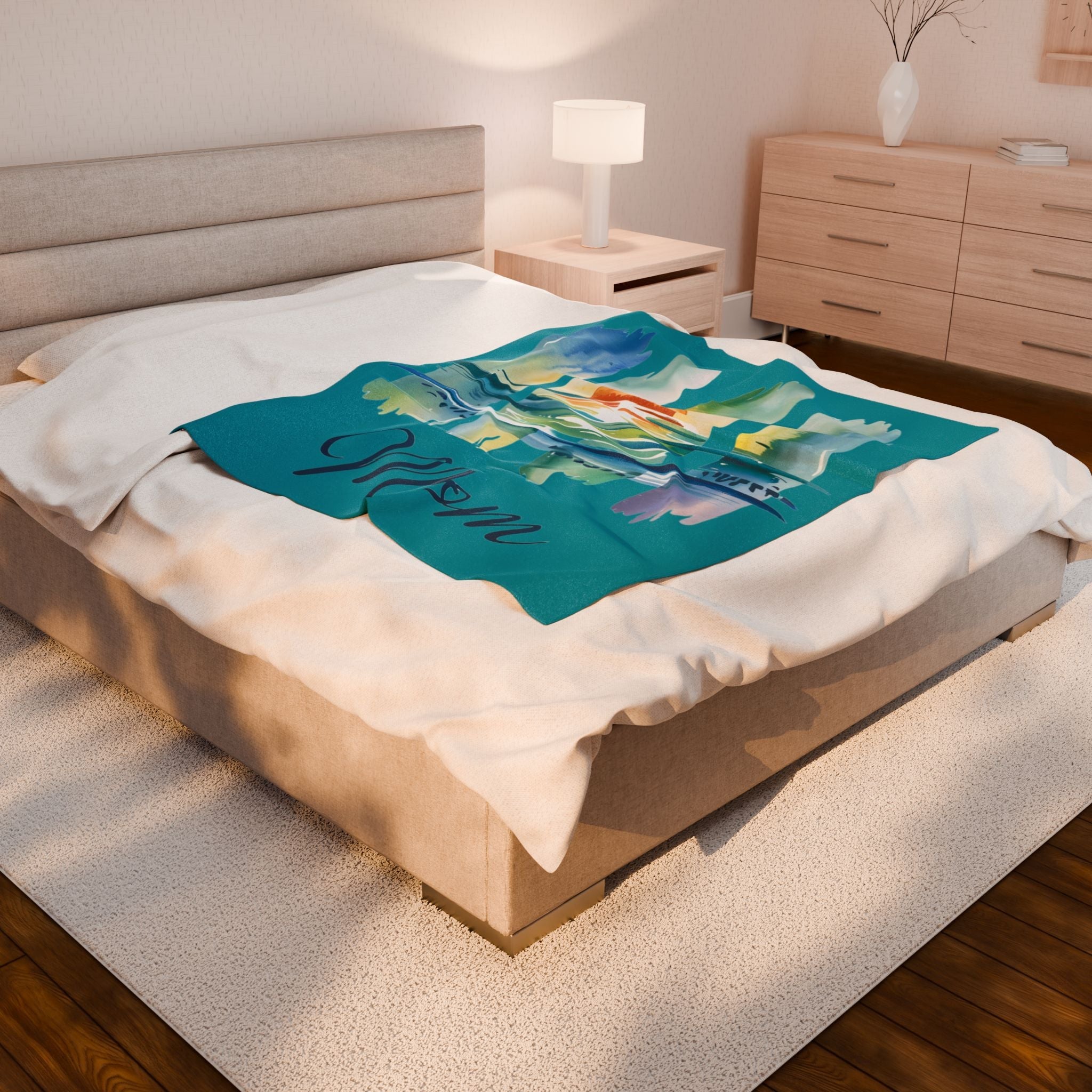 Ocean Loving Mom Velveteen Plush Blanket – A Hug from the Sea