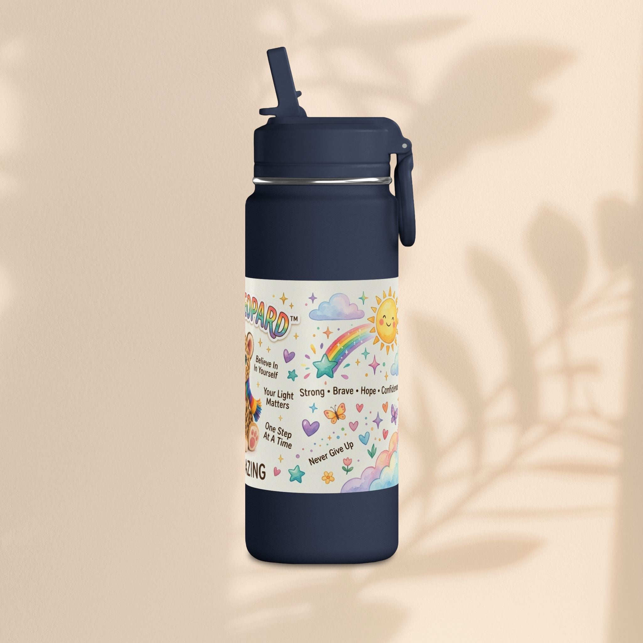 Lucky Leopard Kids Water Bottle | Brave Buddies™