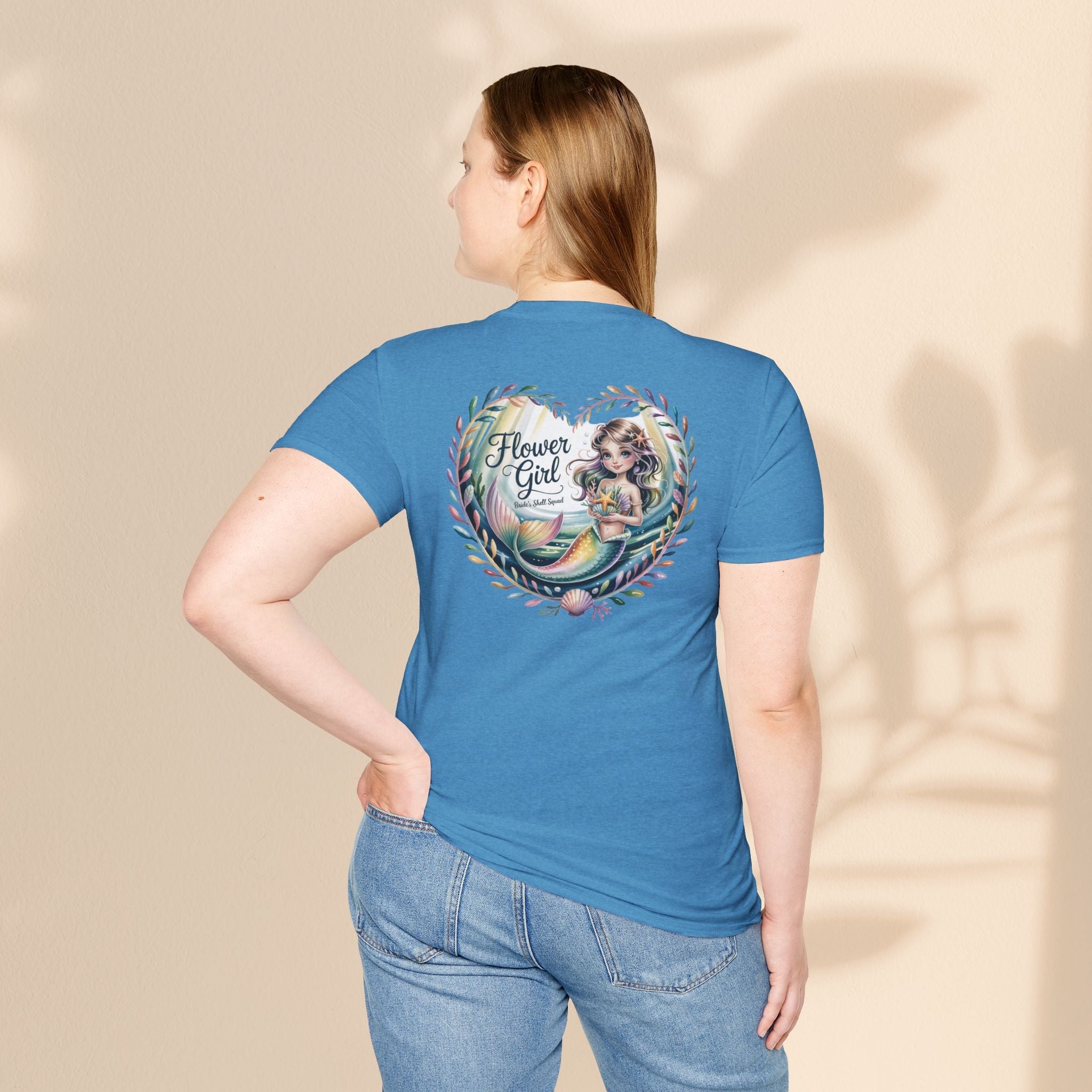 Flower Girl T-Shirt, Cute Flower Girl Apparel, Wedding Gift, Kids Birthday, Girly T-Shirt, Mermaid Design, Special Occasion