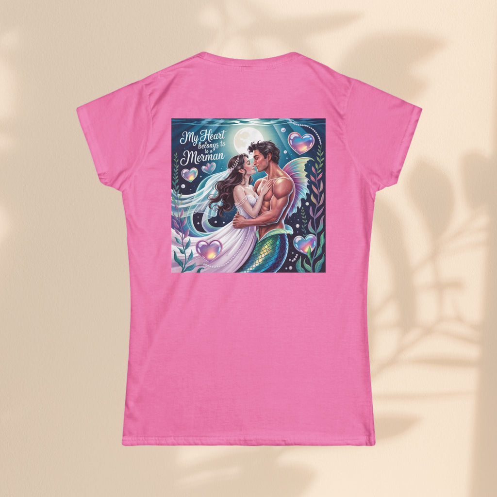 Heartfelt Mermaid Graphic Tee, Romantic Shirt, Beach Lover Gift, Summer Fashion, Ocean-Themed Apparel, Anniversary Present, Cute Top