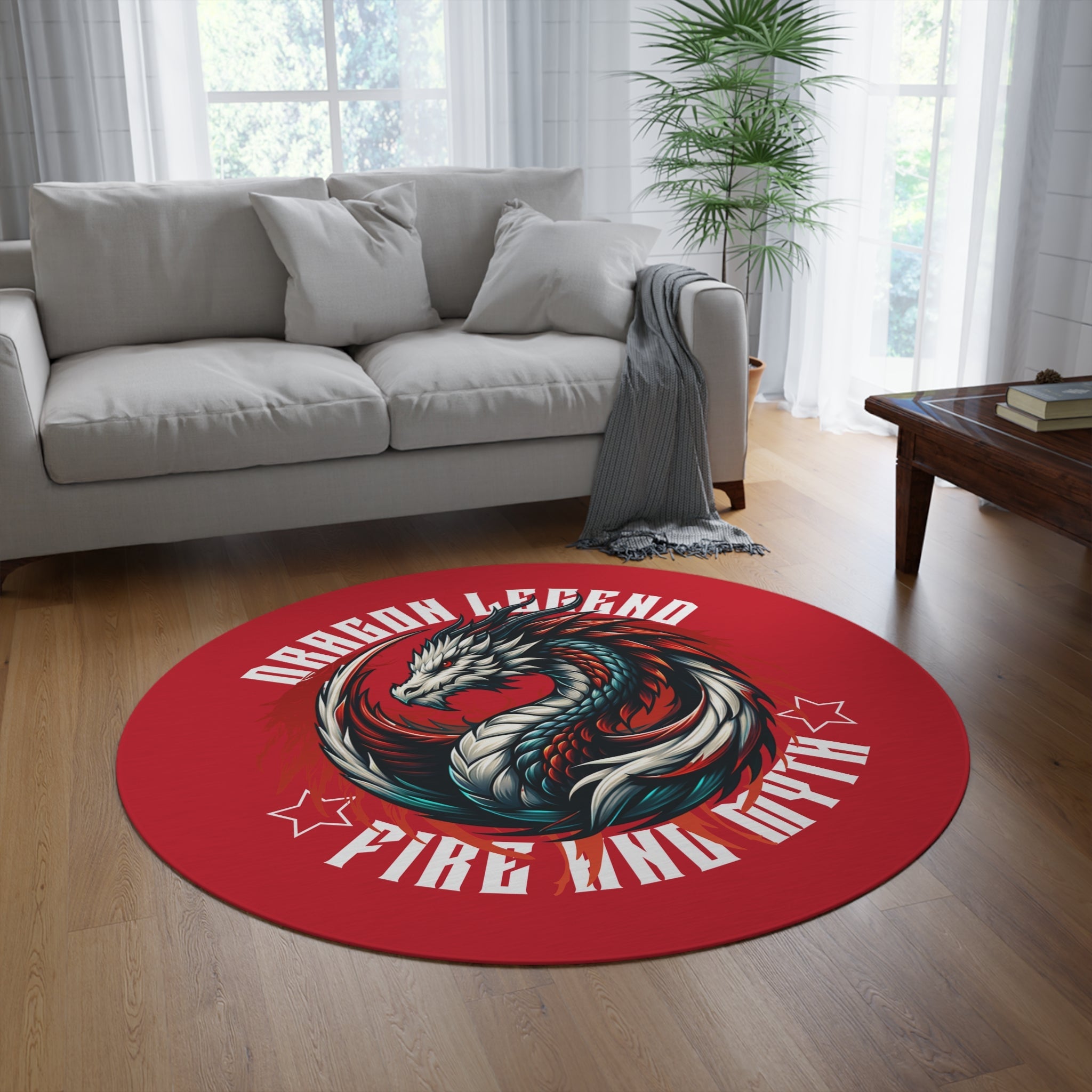 Dragon Legend Round Rug - Fire and Myth Home Decor