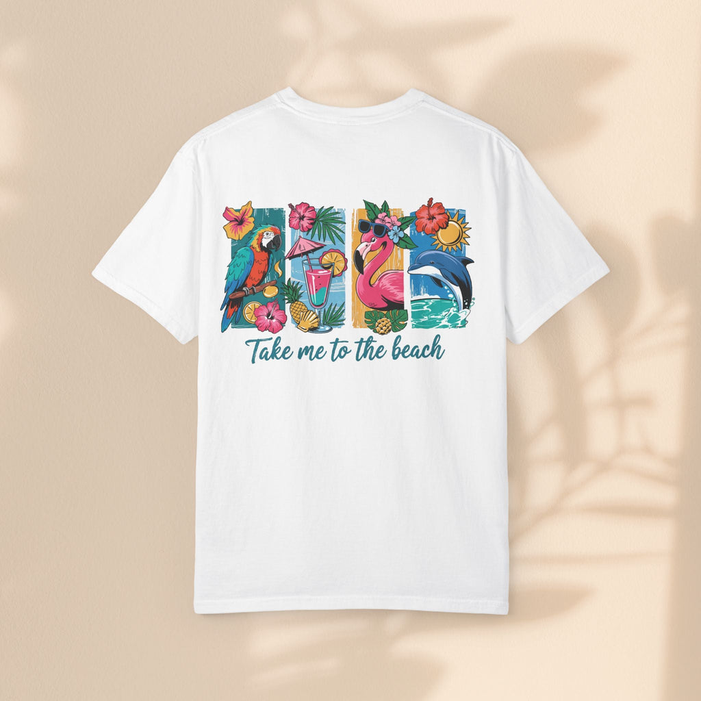 Brush Stroke art - Take Me to the Beach Unisex Garment-Dyed T-Shirt