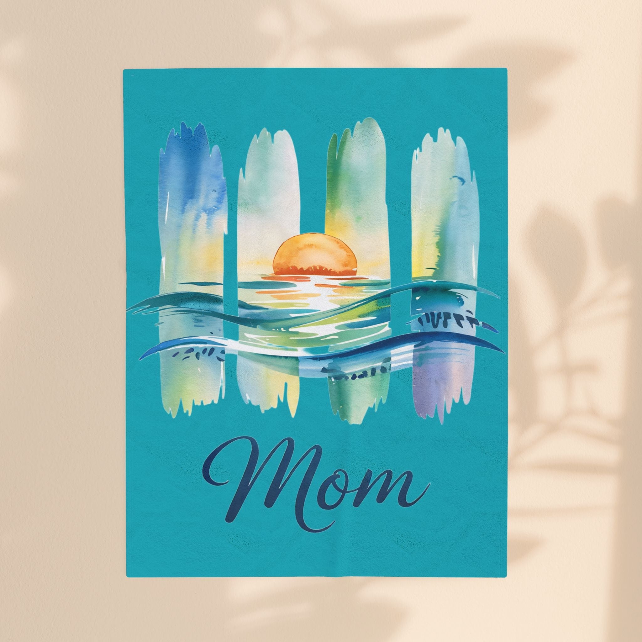 Ocean Loving Mom Velveteen Plush Blanket – A Hug from the Sea