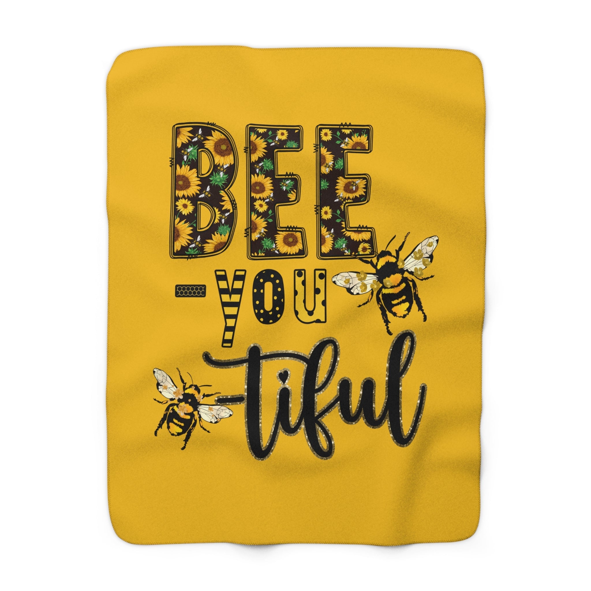 Bee-You-tiful Sherpa Fleece Blanket – Cozy Inspirational Throw & Gift