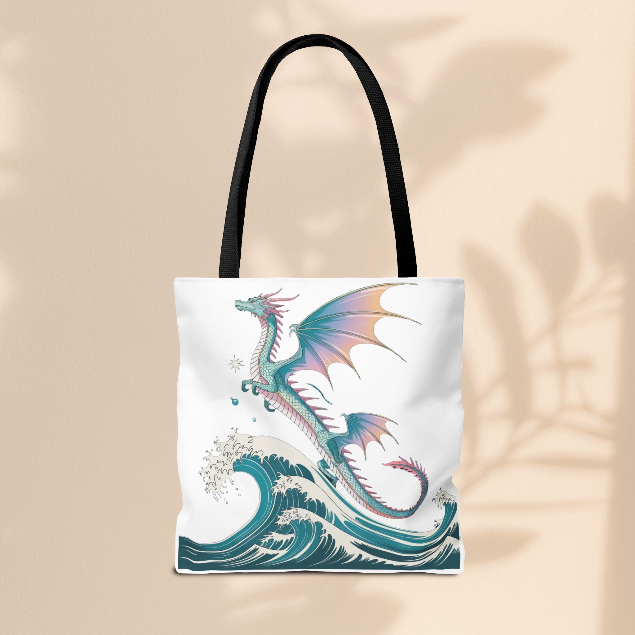 Dragons and Waves Tote Bag, Dragon Lovers Gift
