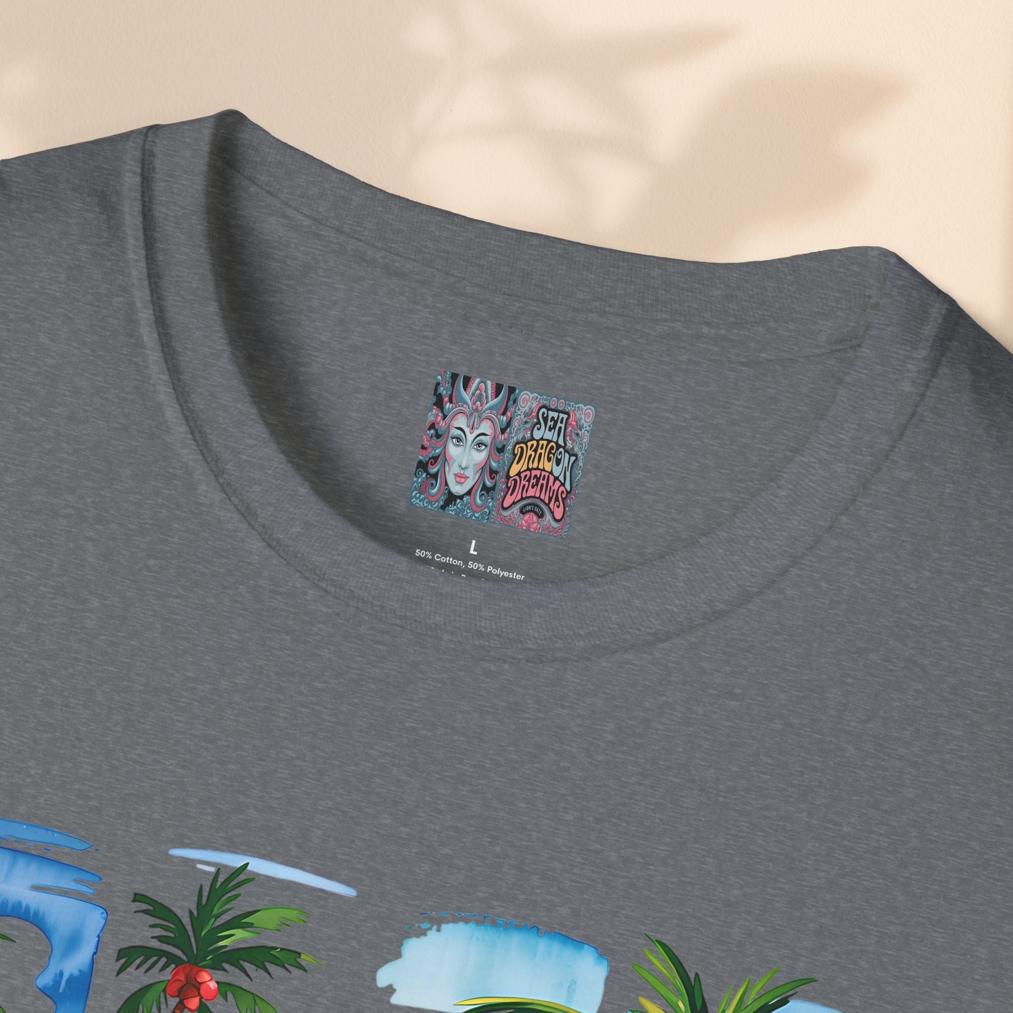 Brush Stroke Salty Soul Unisex Softstyle T-Shirt - Tropical Vibe Tee for Beach Lovers
