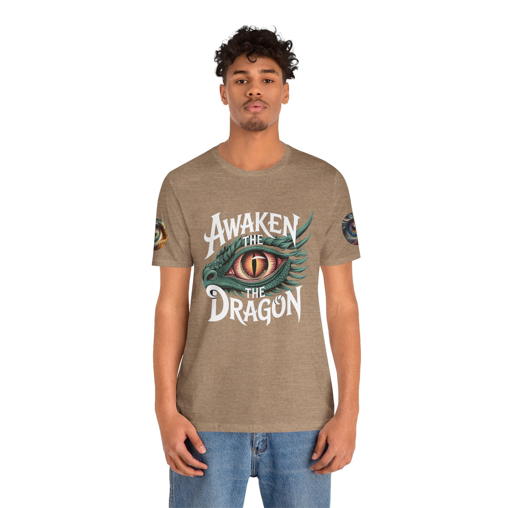 Fantasy Awaken The Dragon Graphic Tee, Unisex Short Sleeve Shirt, Gift for Dragon Lovers, Fantasy Fan Apparel