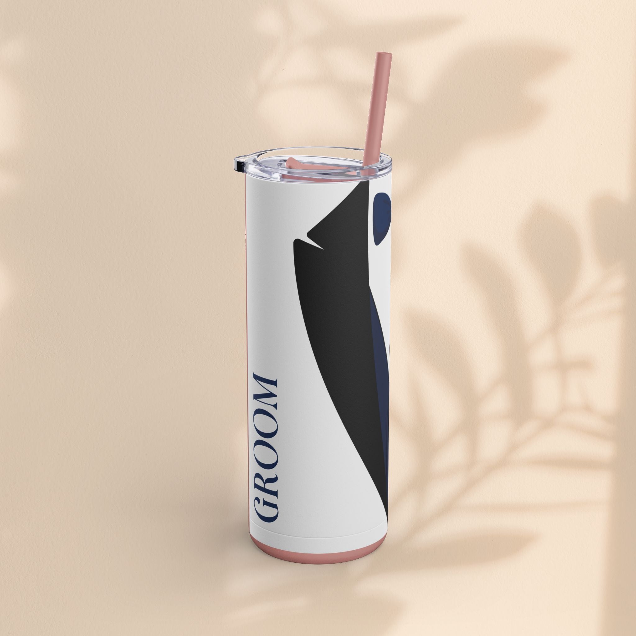 Groom Tuxedo Tumbler, Stylish Groom Tumbler for Weddings, Bachelor Parties, and Gifts, 20oz Matte Skinny Cup, Wedding Party Favor