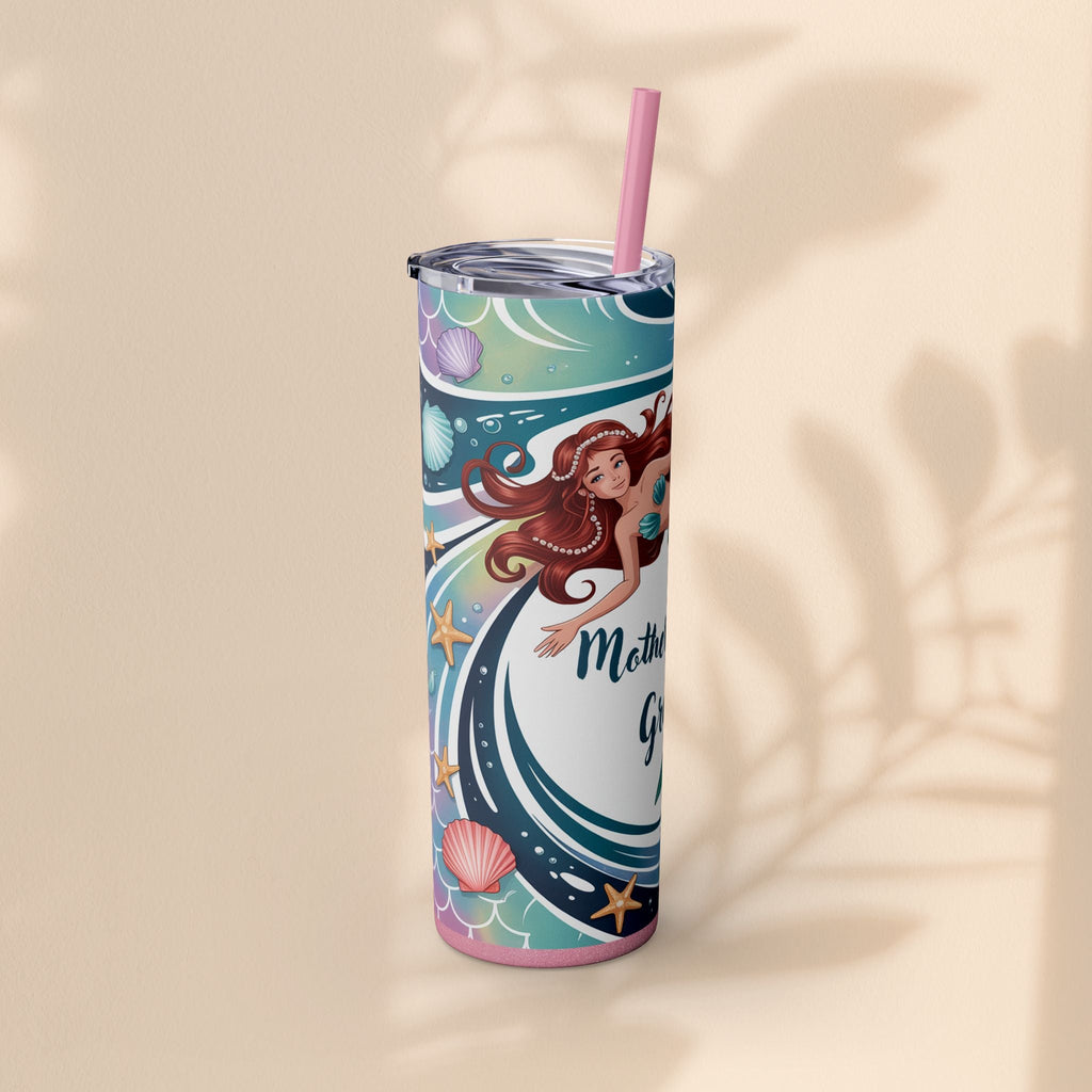 Mermaid-Themed Skinny Tumbler, Perfect Gift for Mother of the Groom, Wedding, Bridal Shower, Personalized Drinkware