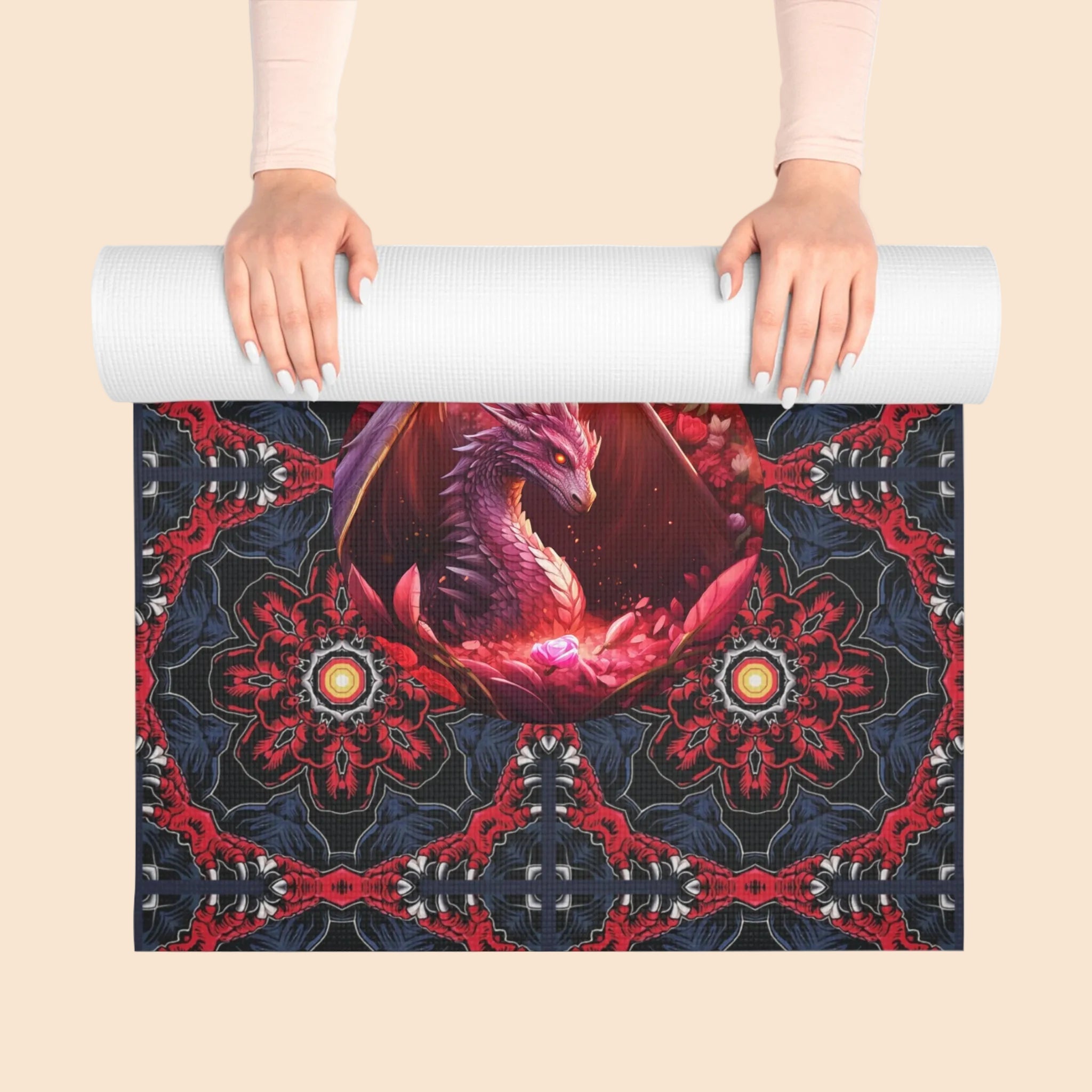 Foam Yoga Mat - Dragon Circling