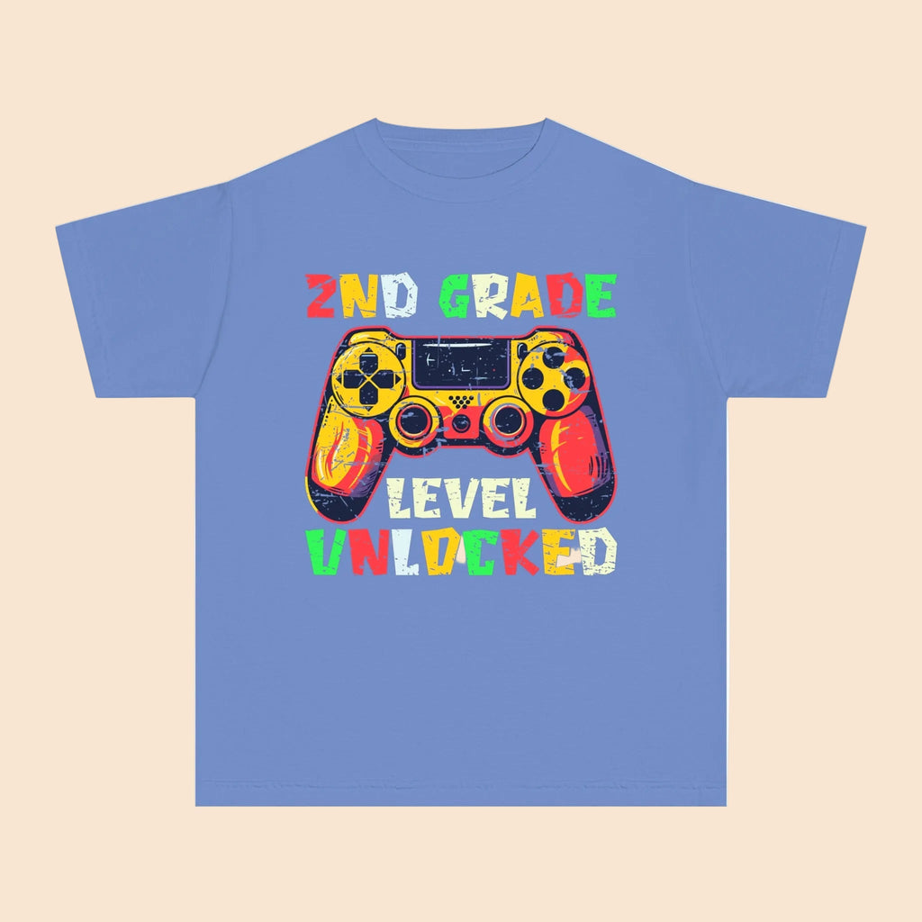 Gaming Graduation Youth Tee - 2nd Grade Level Unlocked