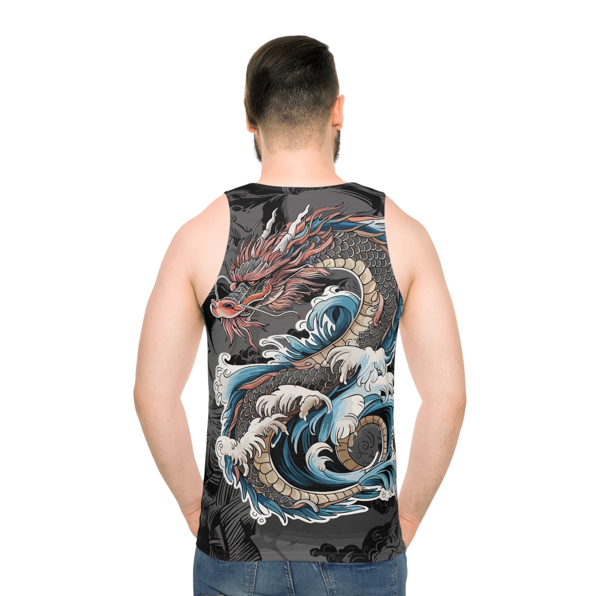 Dragon Wave Unisex Tank Top - Bold Graphic Design for Summer Adventures