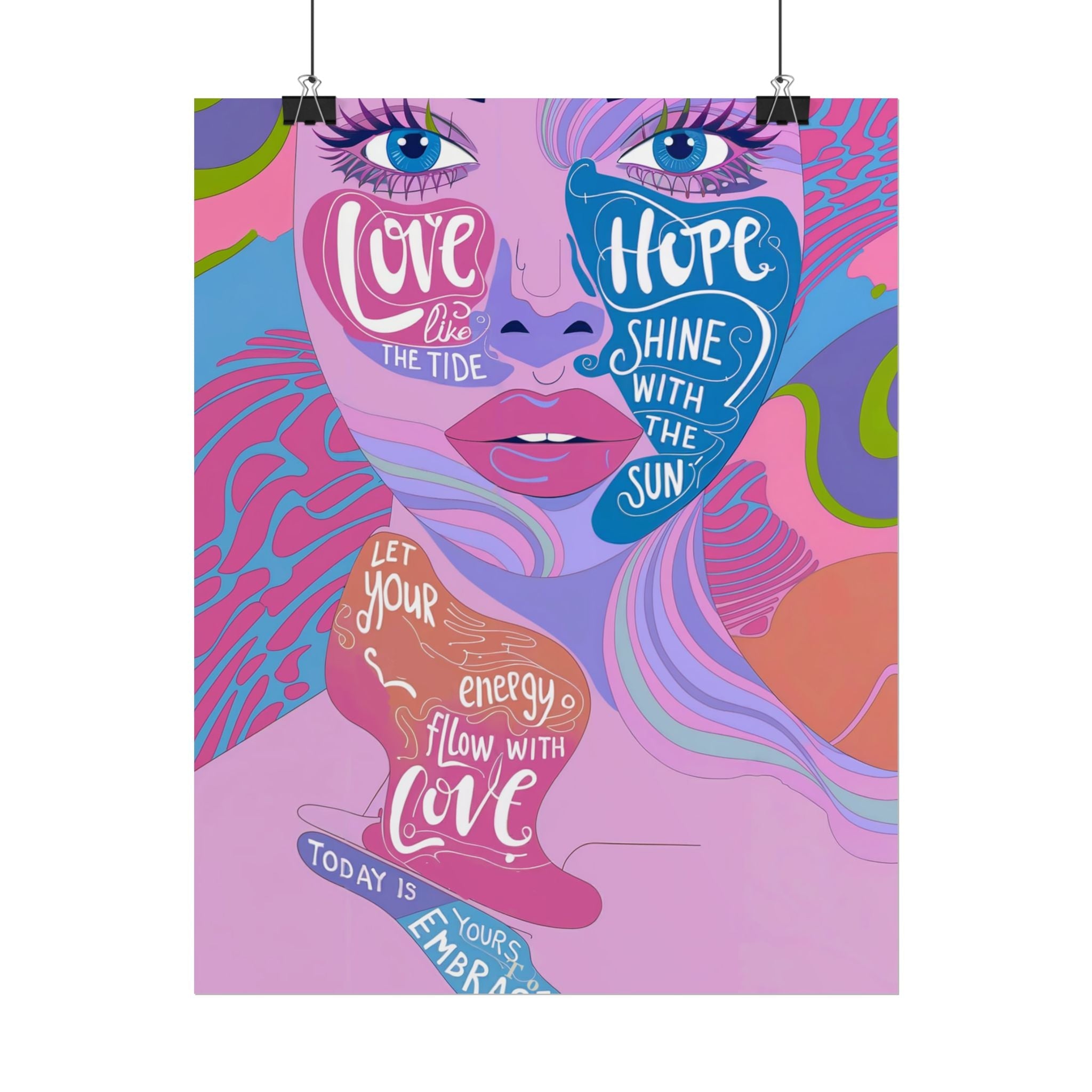 Inspirational Quote Rolled Posters - Colorful Love & Hope Design