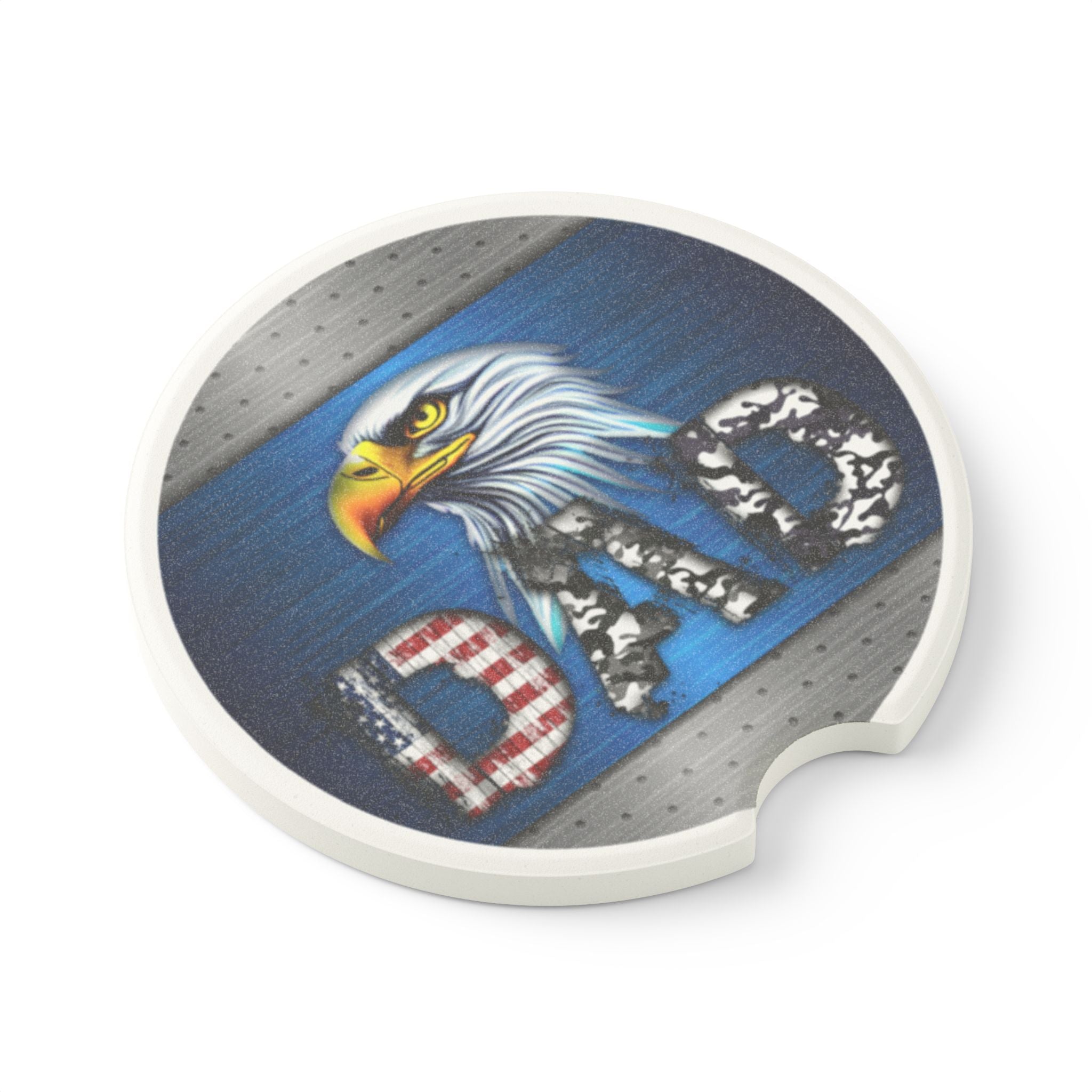 Patriotic American Dad – Soapstone Car Coaster