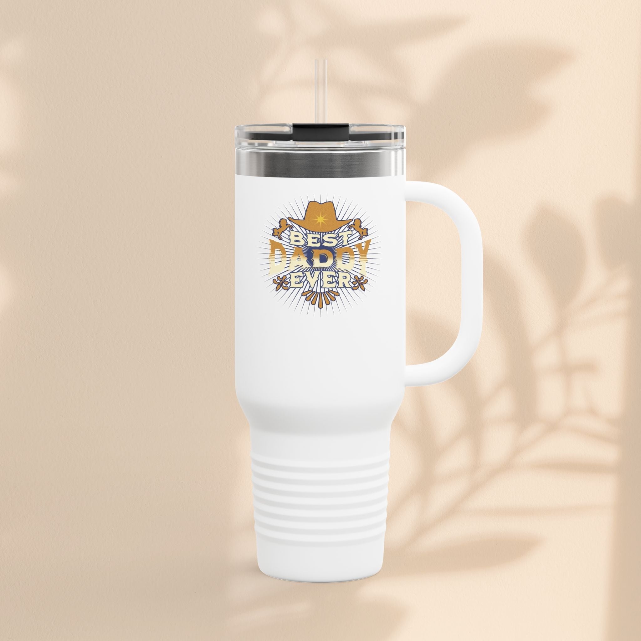 Best Daddy Ever Insulated Travel Mug - 40oz Coffee Cup for Dad's Daily Adventures