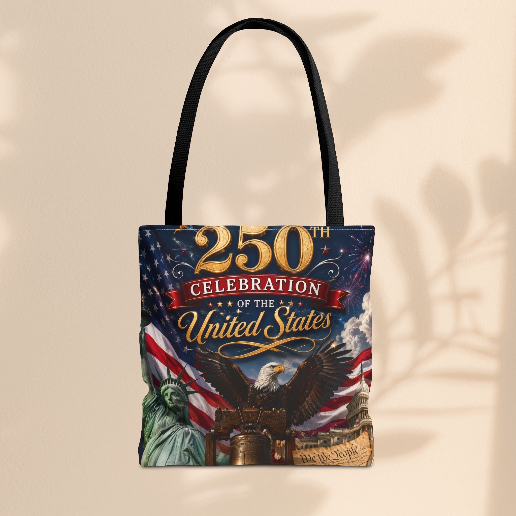 Patriotic American Flag & Eagle Tote Bag — 250th United States Celebration