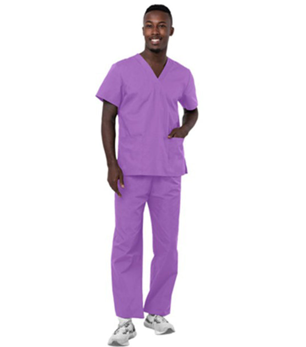 Poplin Unisex Scrub Set - 3 Pockets, Half Sleeves (2-Pocket Top & 1-Pocket Pant)