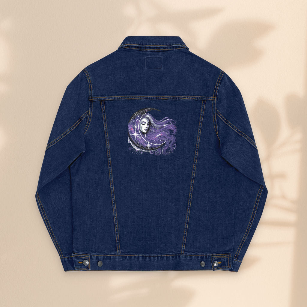 Moon Goddess Bohemian Embroidered Denim Jacket