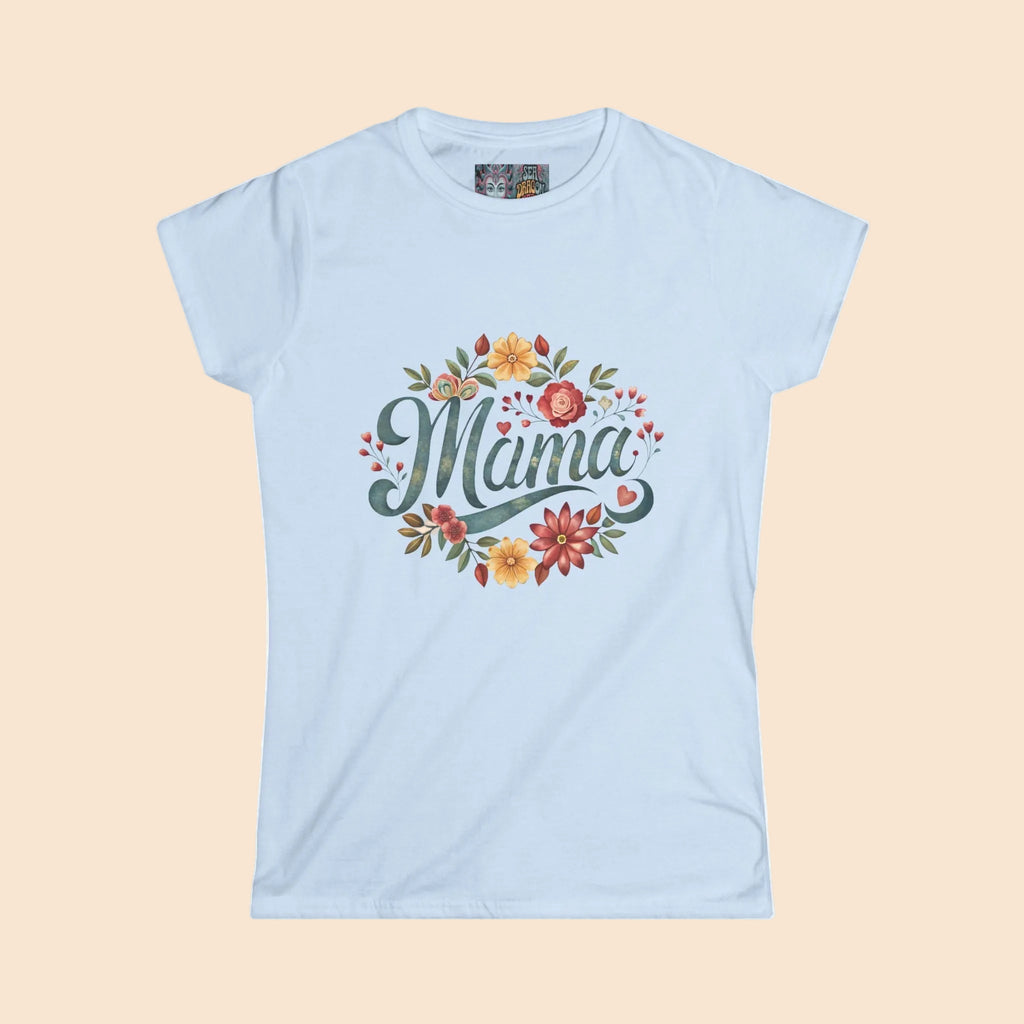 Mama Floral Women's Softstyle Tee - Perfect Gift for Moms