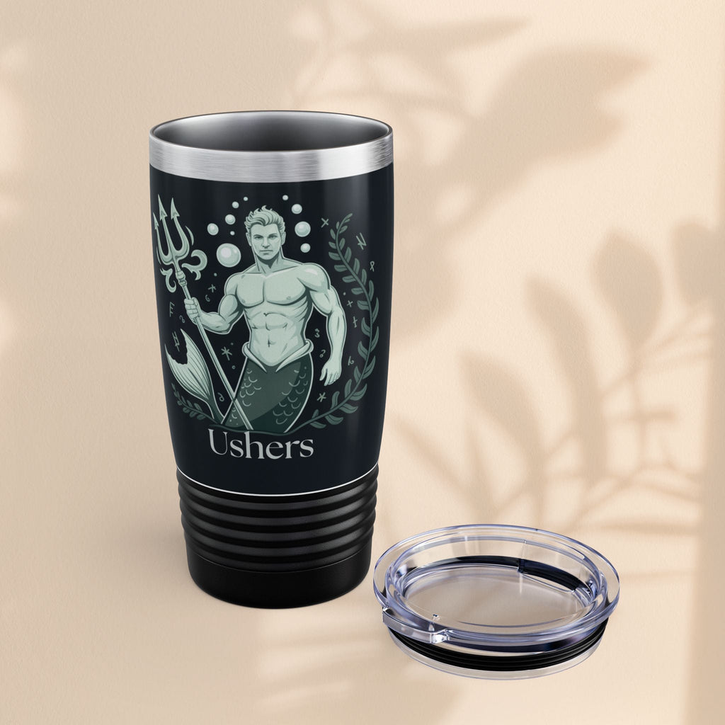 Merman Wedding Usher Ringneck Tumbler, 20oz Travel Mug for Ushering