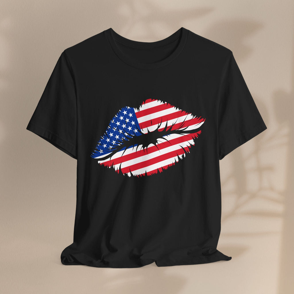 Patriotic Lip Print Tee, Unisex T-Shirt,