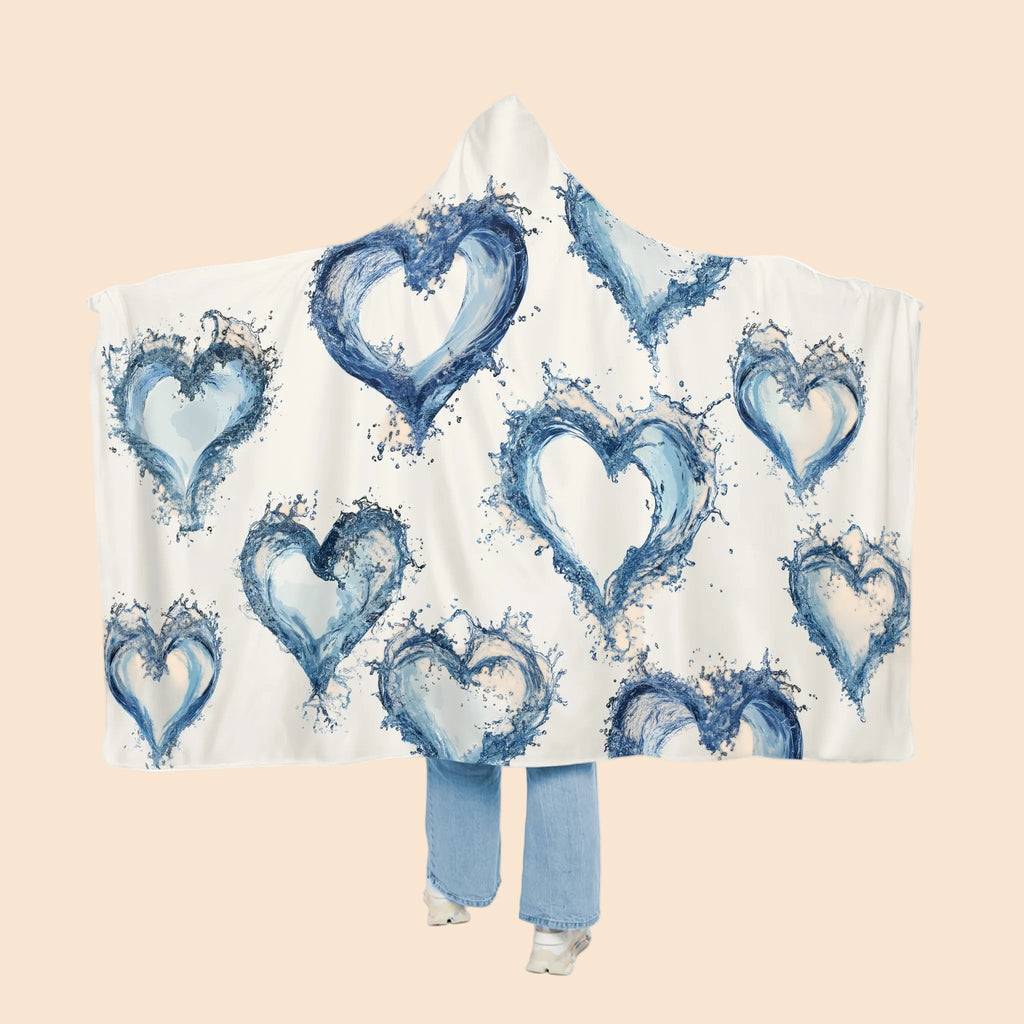 Cozy Splash Art Heart Print Snuggle Blanket - Perfect for Love & Comfort