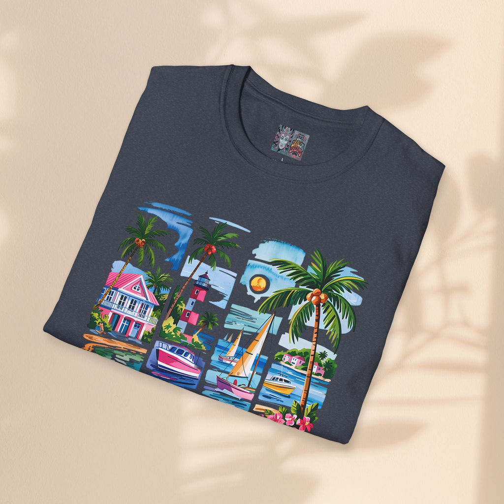 Brush Stroke Salty Soul Unisex Softstyle T-Shirt - Tropical Vibe Tee for Beach Lovers