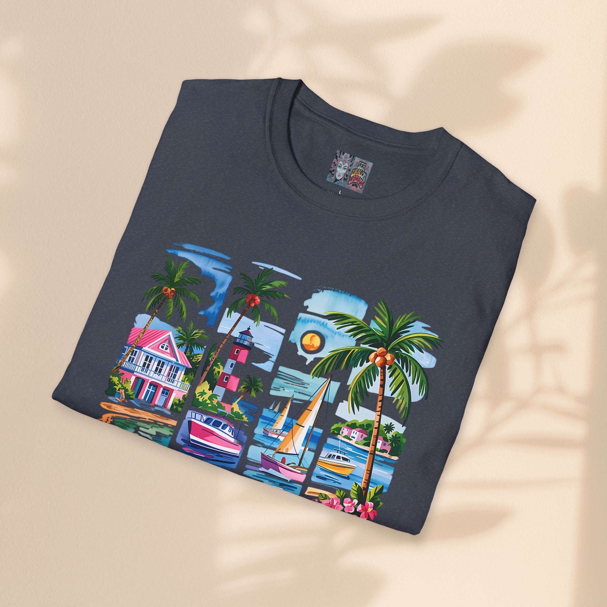Brush Stroke Salty Soul Unisex Softstyle T-Shirt - Tropical Vibe Tee for Beach Lovers