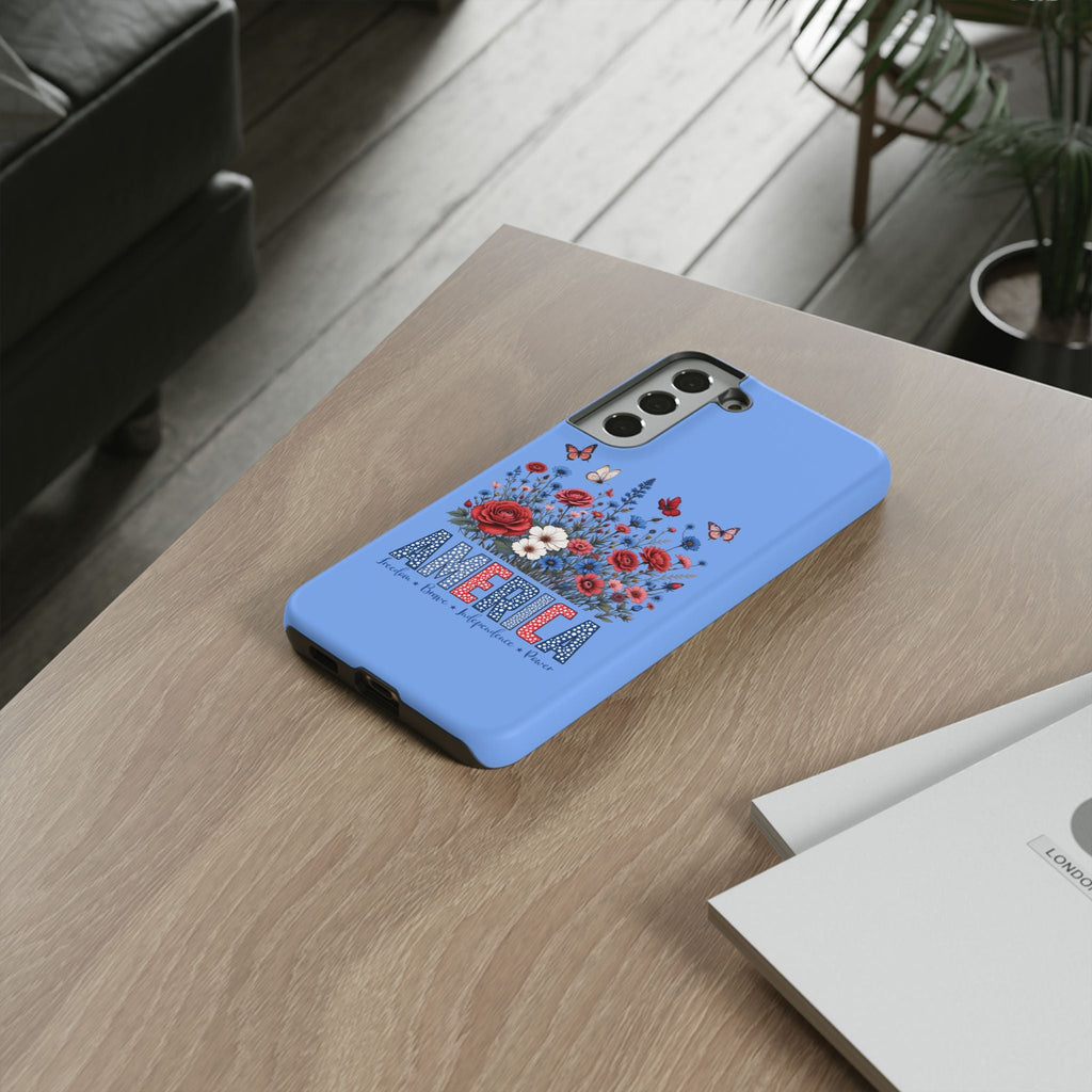 Floral America Phone Case - Tough Cases for Style & Protection