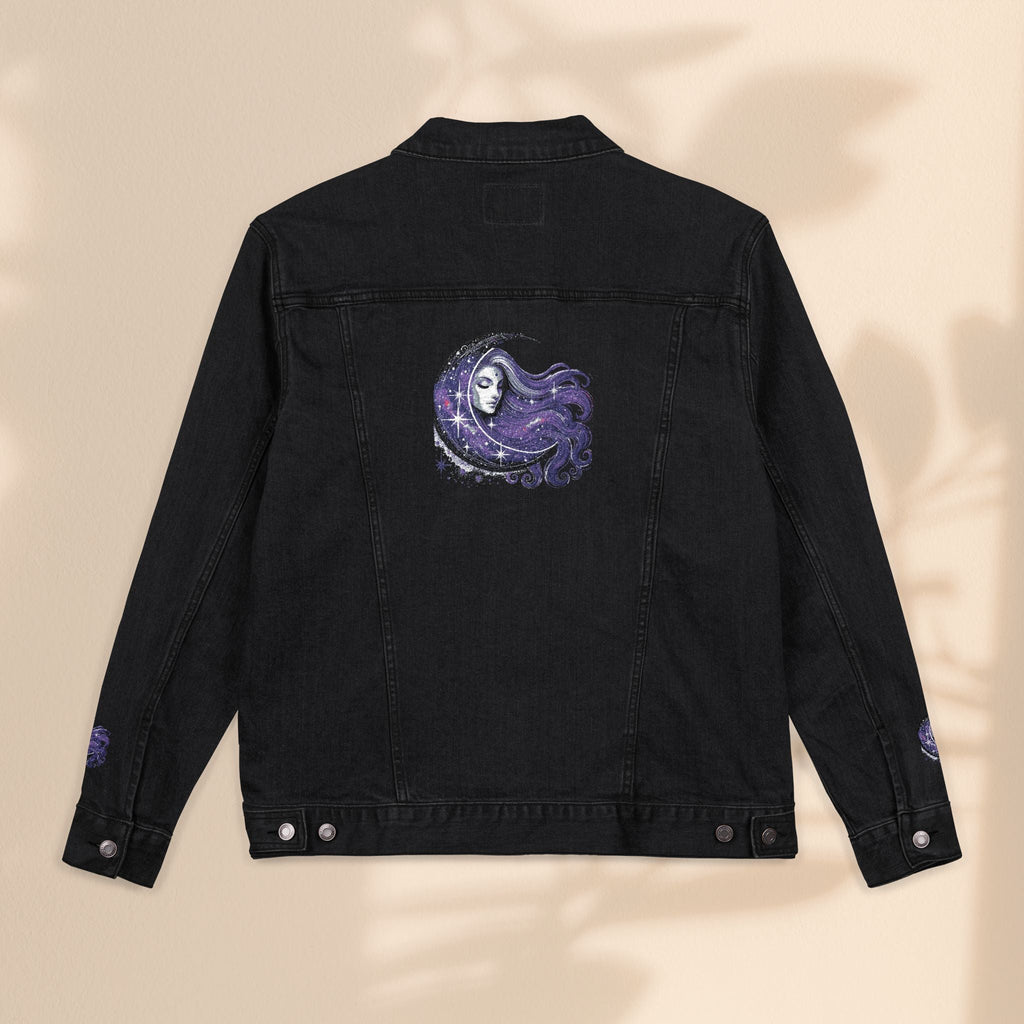 Moon Goddess Bohemian Embroidered Denim Jacket