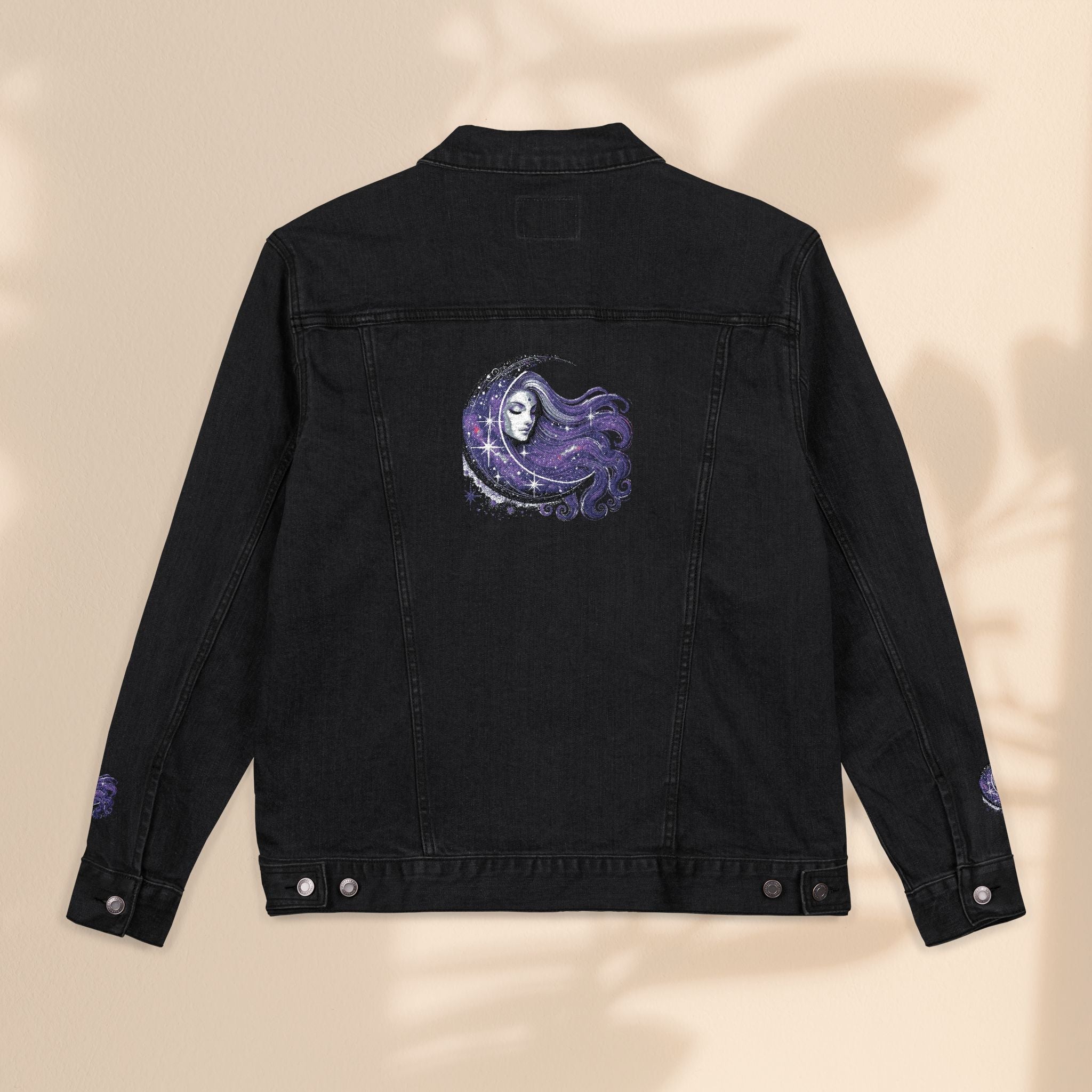 Moon Goddess Bohemian Embroidered Denim Jacket