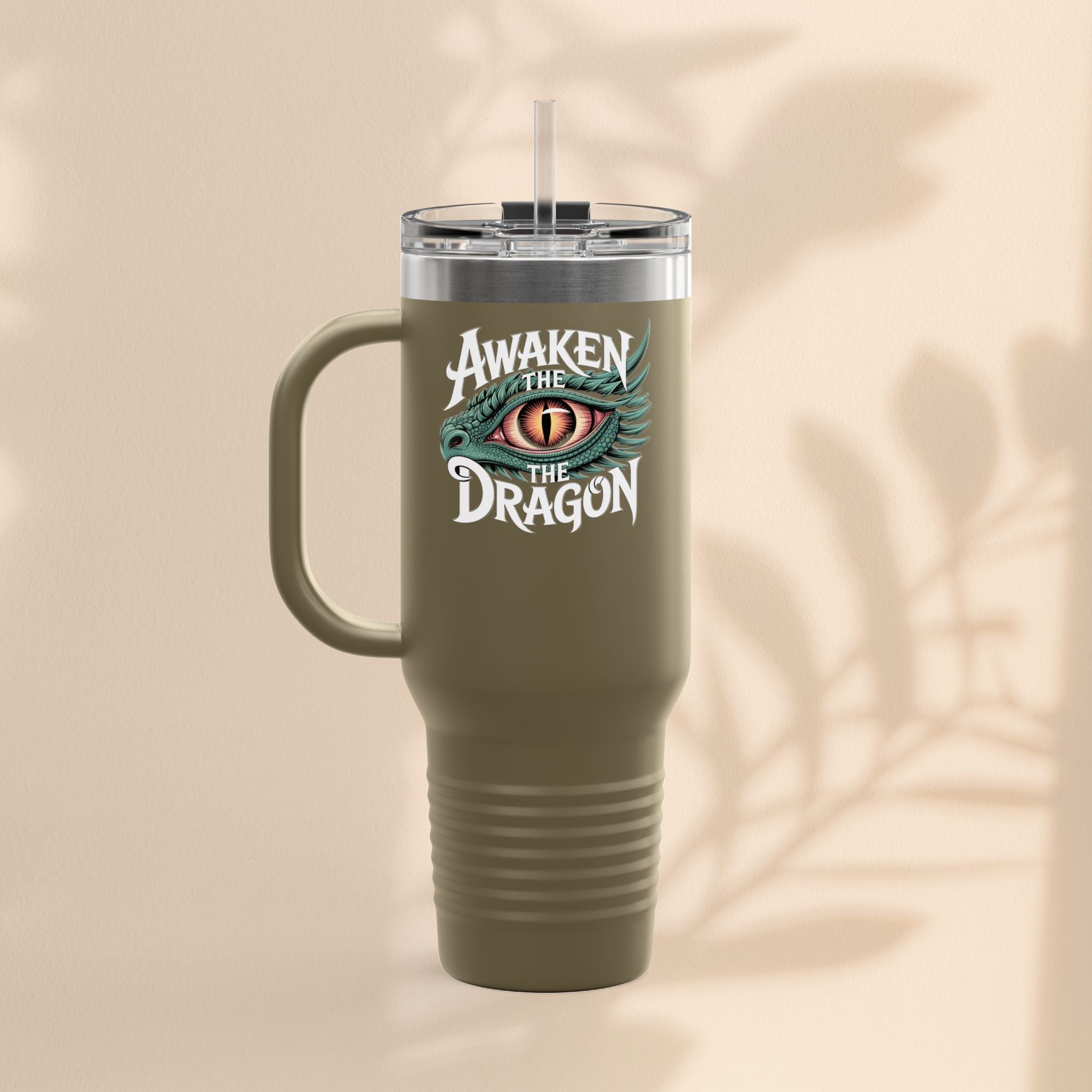 Dragon Insulated Travel Mug | 40oz | Awaken The Dragon | Perfect for Coffee Lovers, Eco-Friendly Designs