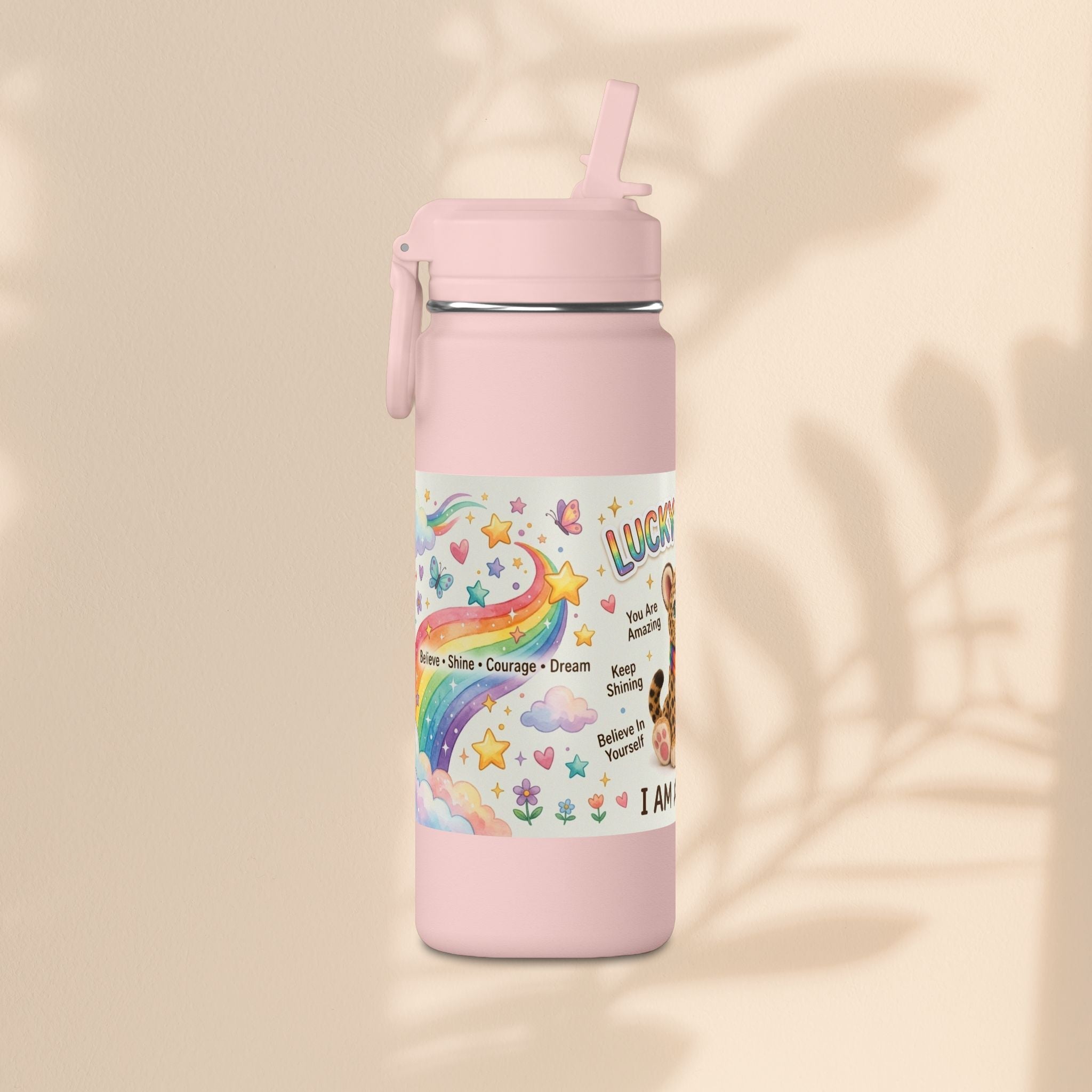 Lucky Leopard Kids Water Bottle | Brave Buddies™
