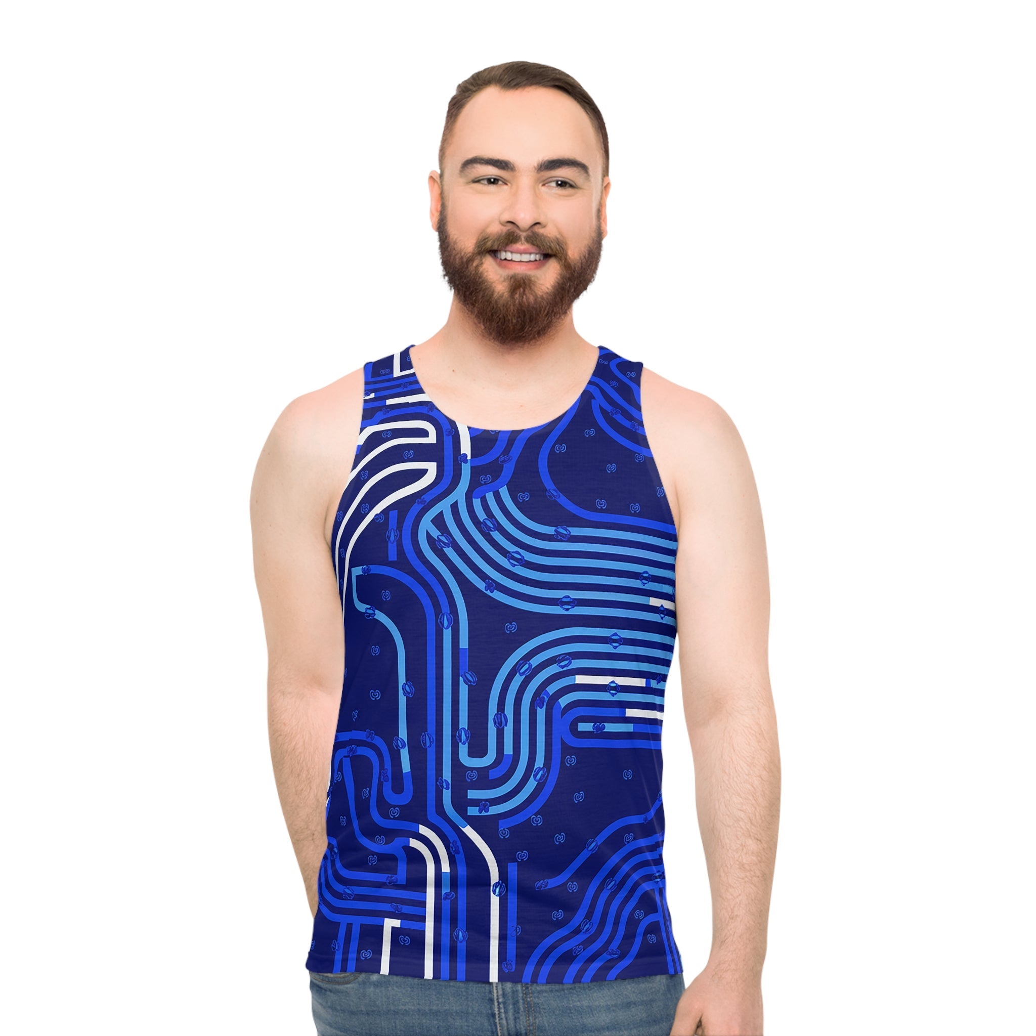 Circuit Board Design Unisex Tank Top - Stylish Tech-Inspired Summer Wear