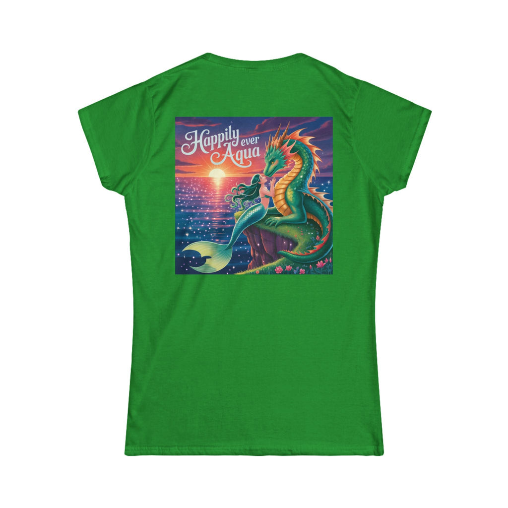 Enchanted Dragon Tee - Happily Ever Aqua Design, Women's Fashion Shirt, Boho Style, Fantasy Gift for Her, Unique Graphic Tee
