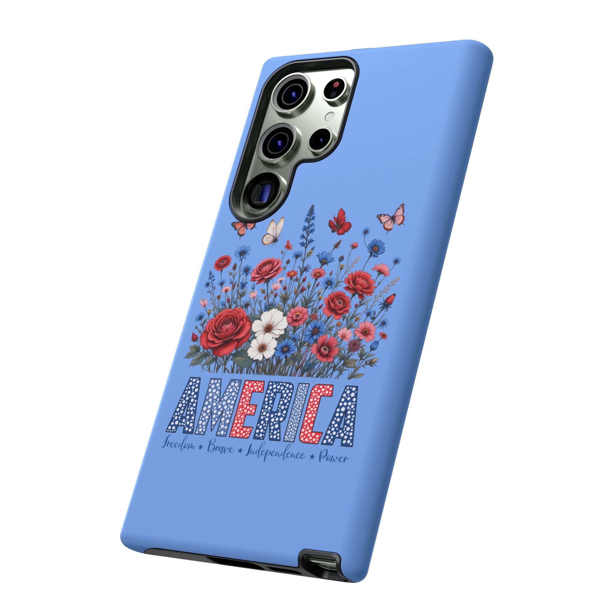 Floral America Phone Case - Tough Cases for Style & Protection