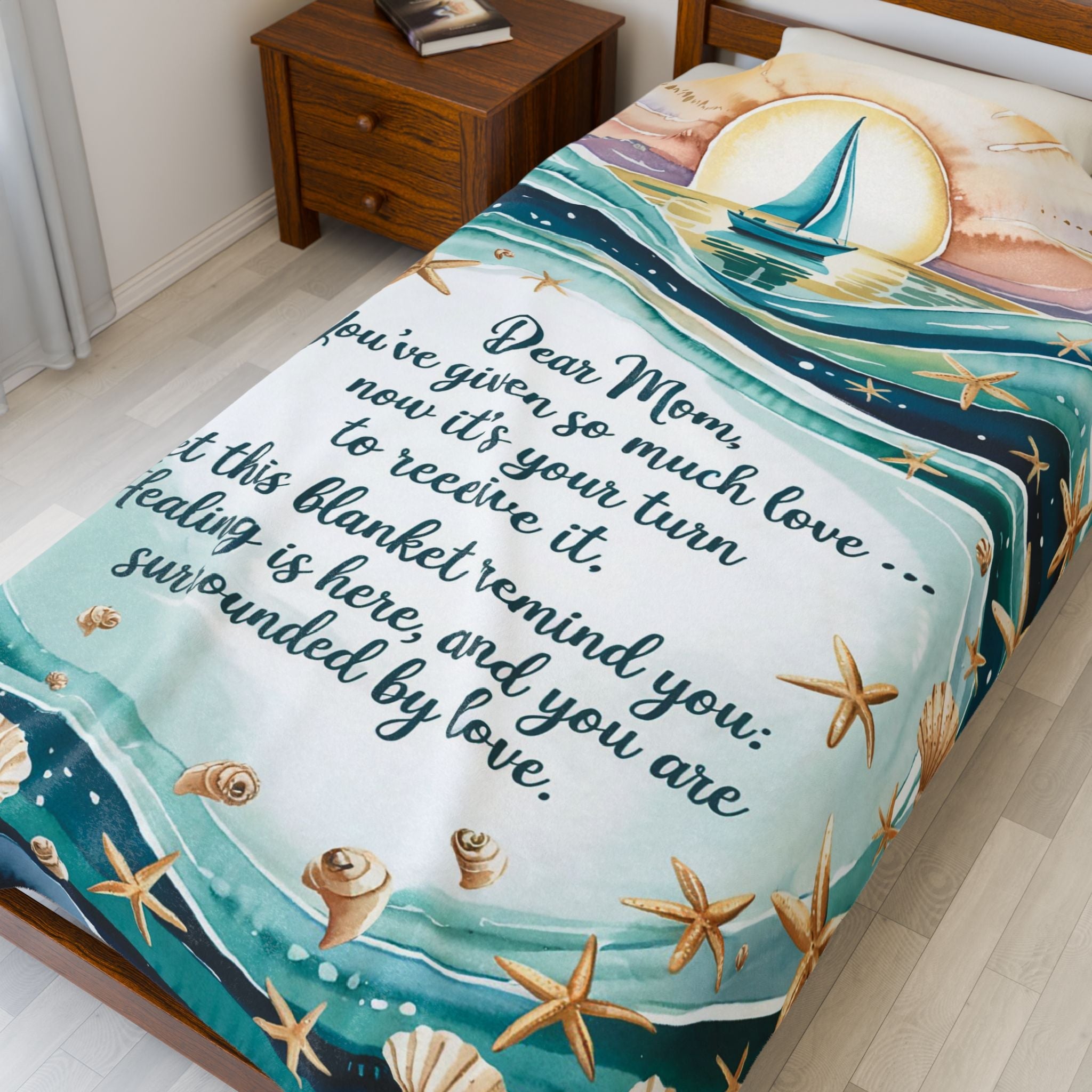 Mother's Day Velveteen Plush Blanket - Comforting Love & Healing Message