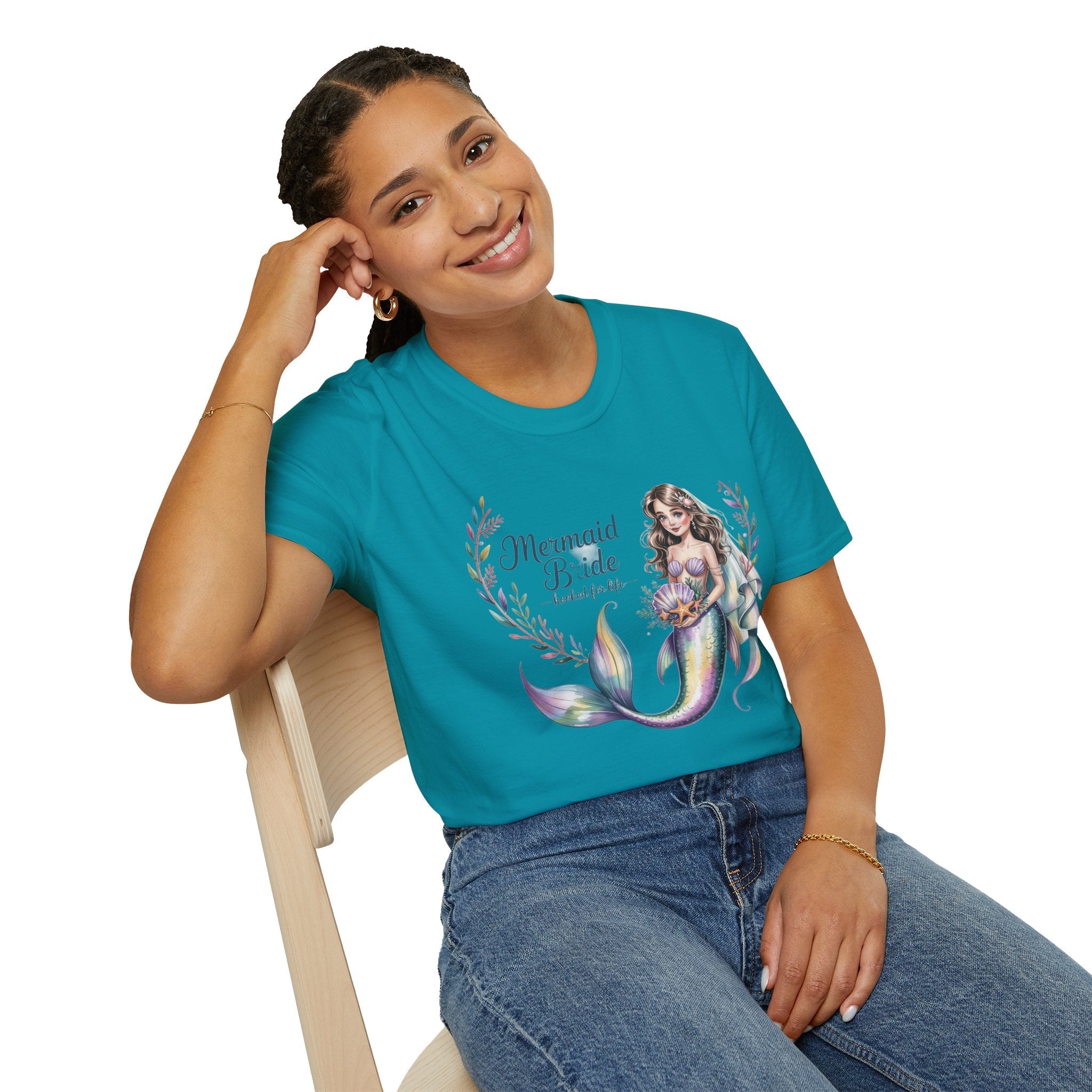 Mermaid Bride T-Shirt, Bridal Party Shirt, Destination Wedding Attire, Beach Wedding Gift, Under the Sea Themed Shirt