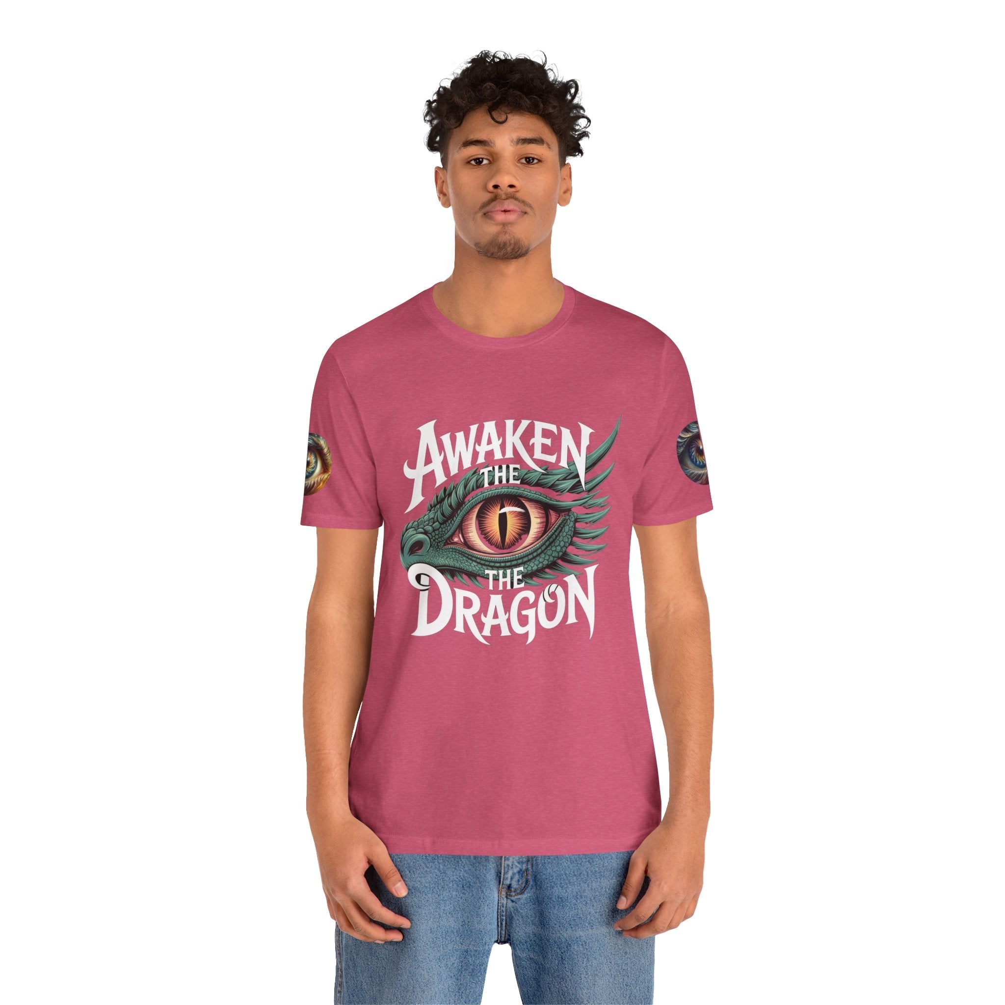 Fantasy Awaken The Dragon Graphic Tee, Unisex Short Sleeve Shirt, Gift for Dragon Lovers, Fantasy Fan Apparel