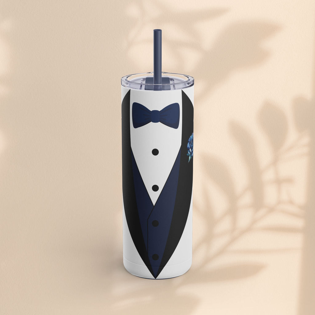 Father of the Groom Tumbler, Stylish Wedding Drinkware, Groomsmen Gift, Matte Skinny Tumbler, Personalized Wedding Keepsake