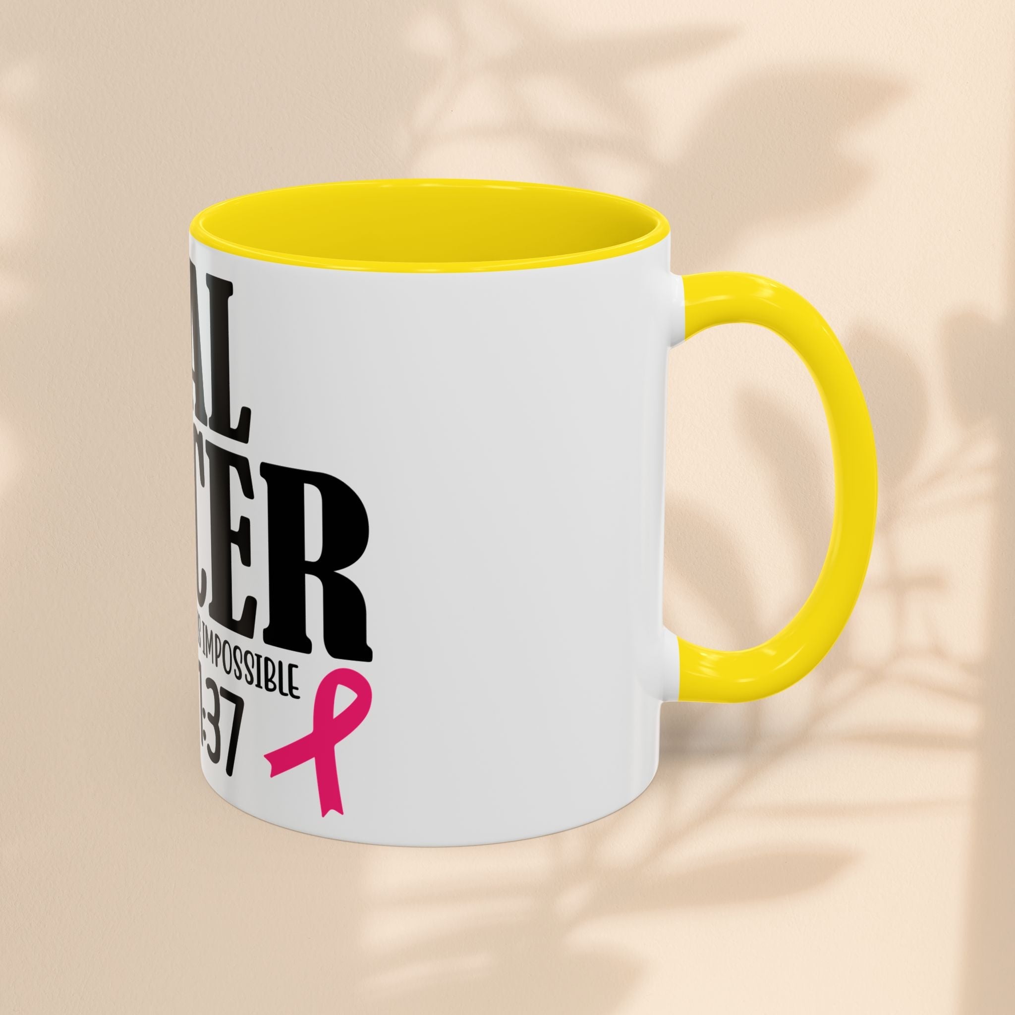 Inspirational Heal Cancer Coffee Mug - 11oz & 15oz with Faith Quote