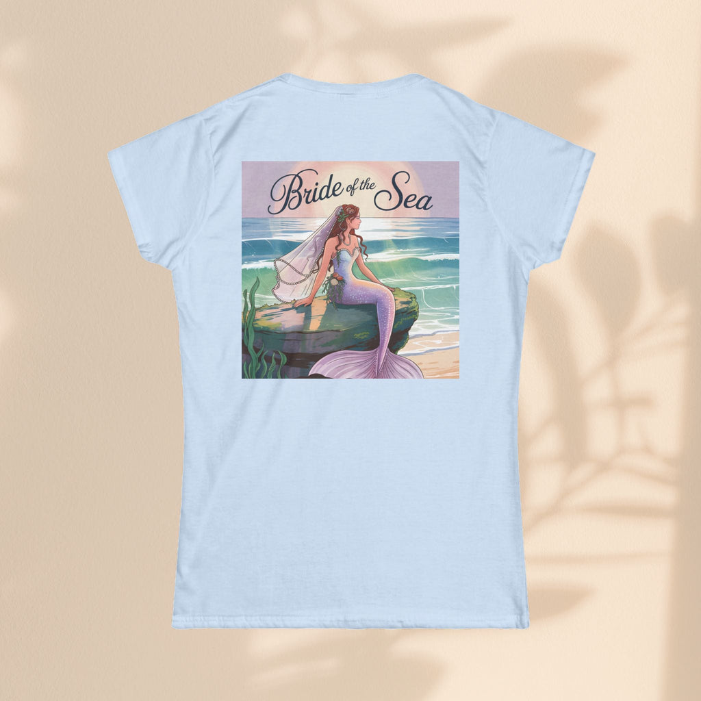 Bride of the Sea Women's Softstyle Tee - Mermaid Gift, Beachwear, Bachelorette Party, Wedding Attire, Nautical Fashion